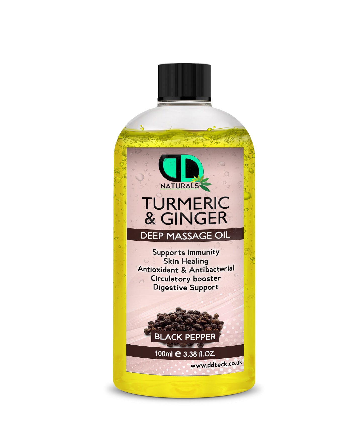 Turmeric & Ginger Deep Massage Oil – Anti-Inflammatory & Immune Support Black Pepper