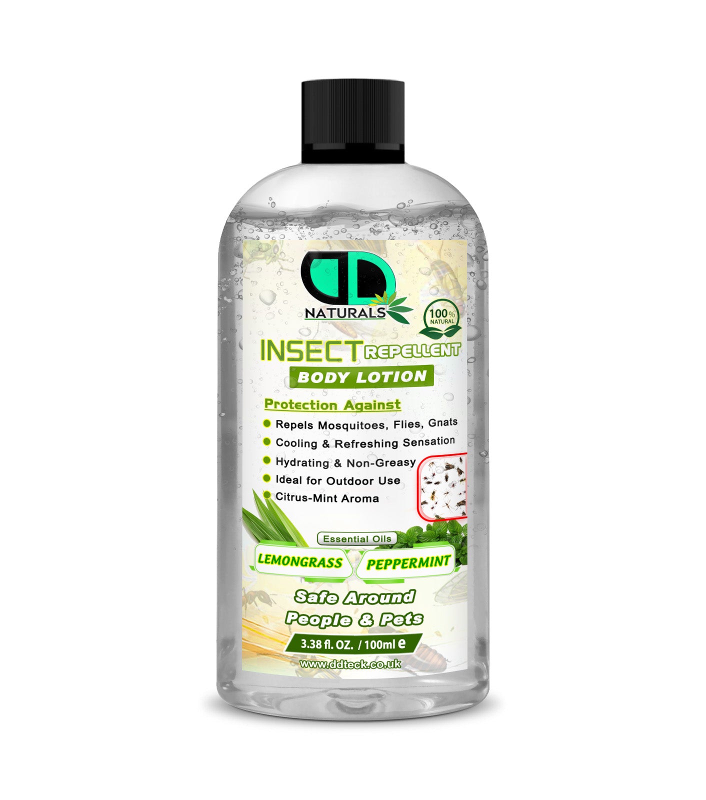 Insect Repellent Body Lotion - Natural Lemongrass & Peppermint Protection