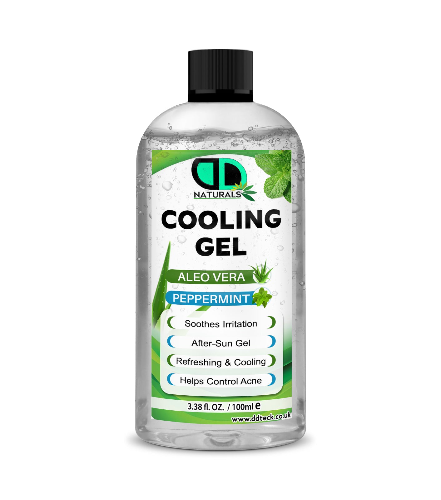 Natural Cooling Gel with Aloe Vera & Peppermint – After-Sun & Acne Care