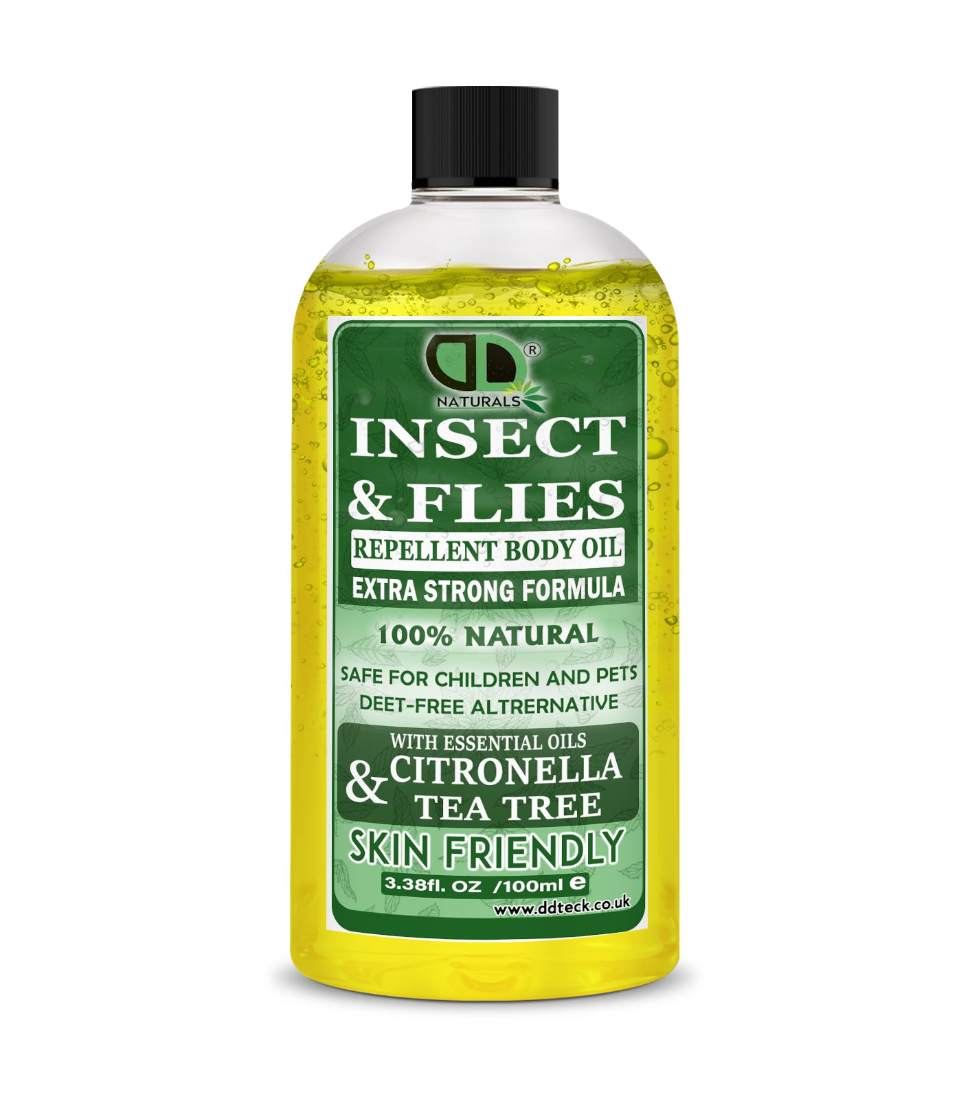 Insect Repellent Body Oil with Citronella & Tea Tree Essential Oils | Natural Protection for Skin & Outdoor Use