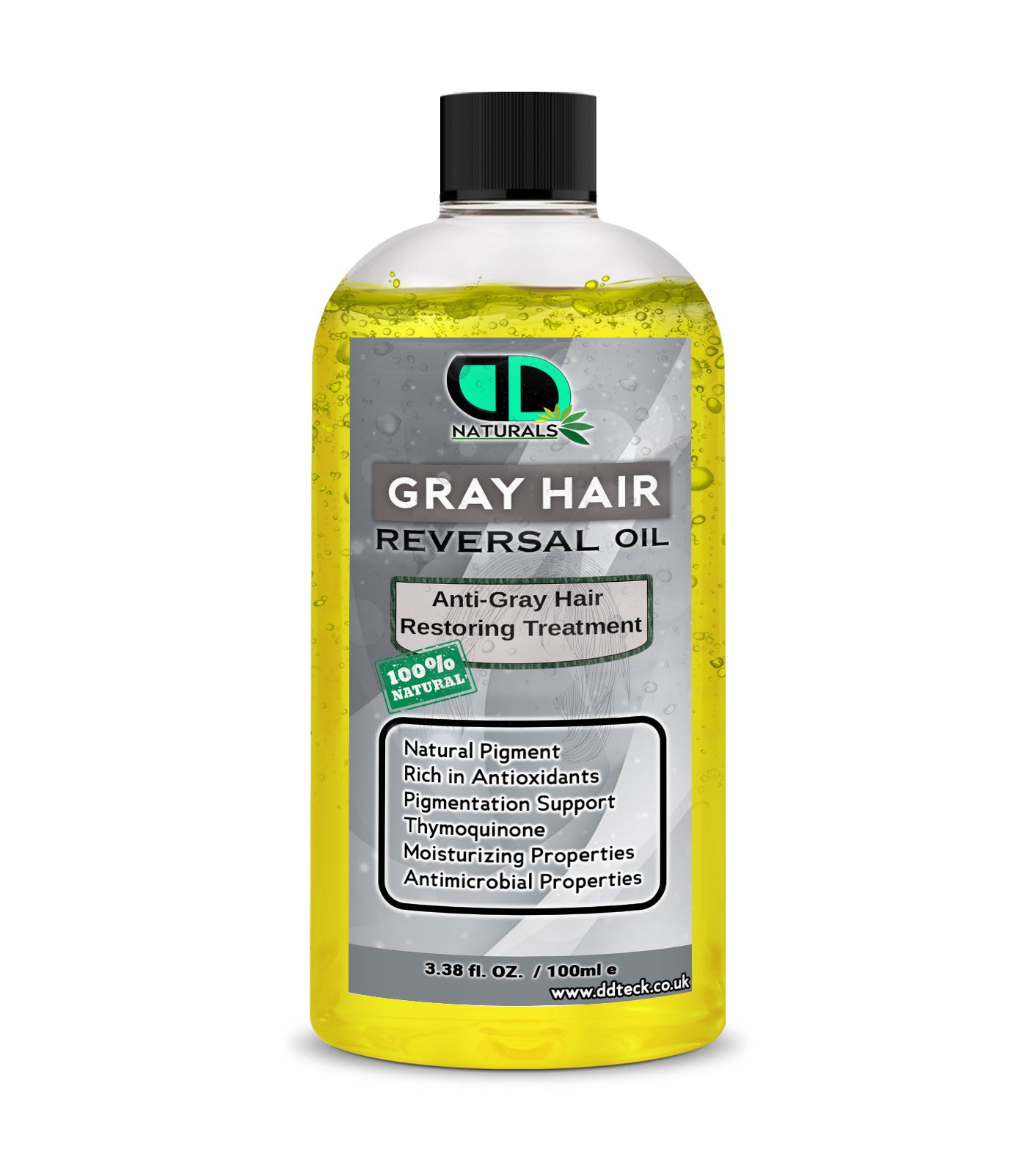 Grey Hair Reversal Oil – Natural Anti Grey Hair Treatment with Thymoquinone & Antioxidants