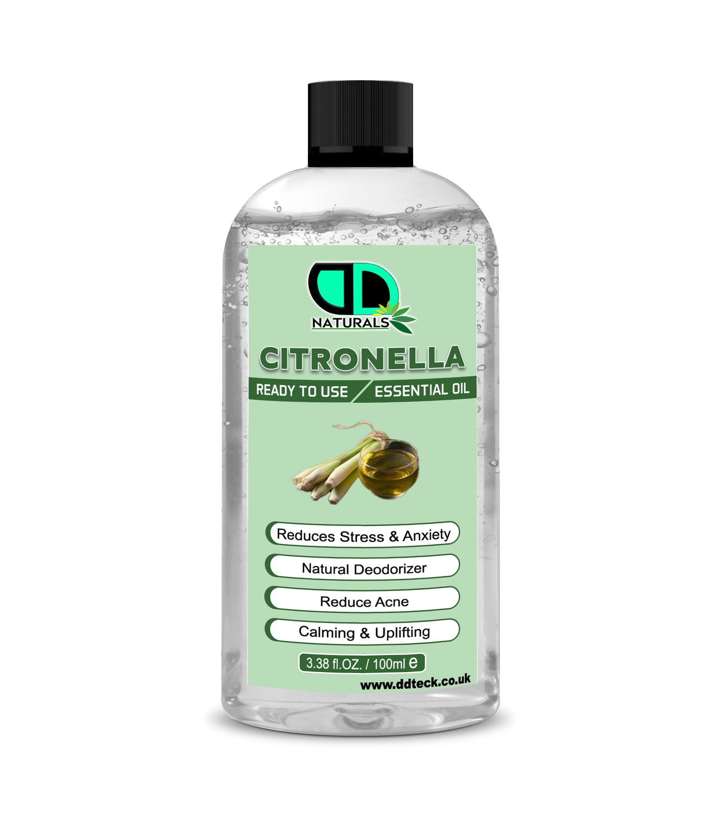 100% Pure Citronella Essential Oil – Natural Deodorizer & Stress Relief