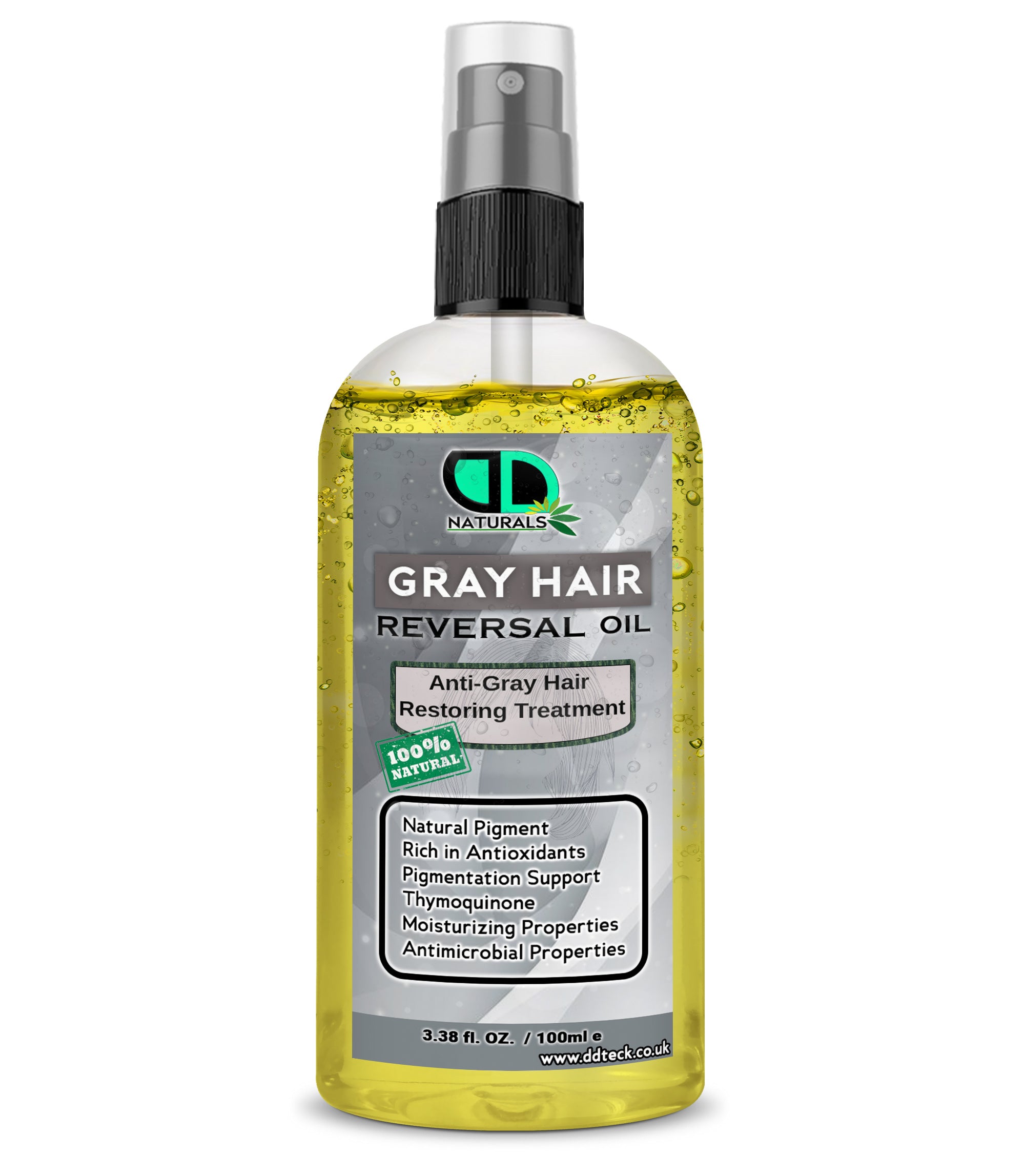 Grey Hair Reversal Oil – Natural Anti Grey Hair Treatment with Thymoquinone & Antioxidants