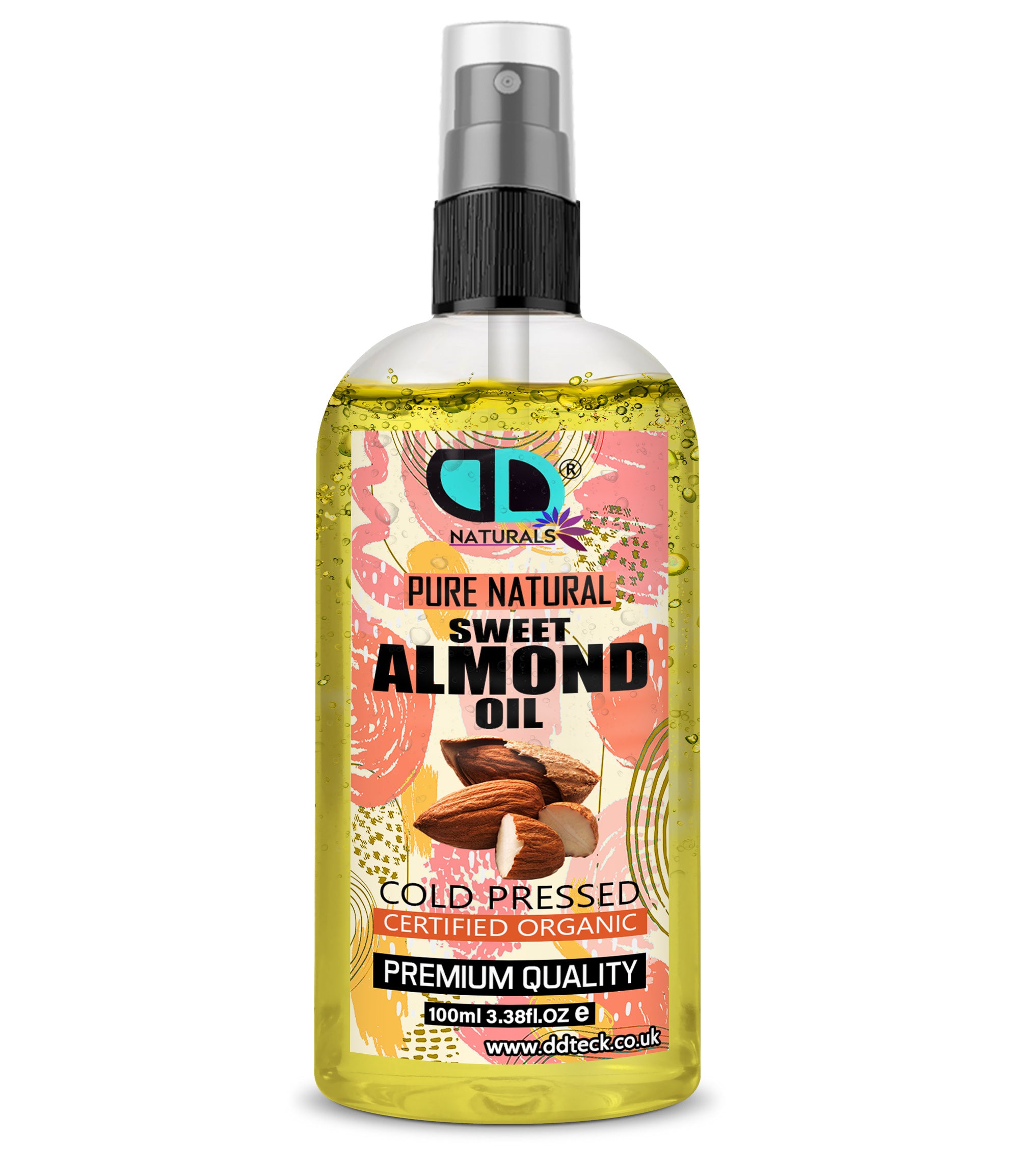 Pure Natural Sweet Almond Oil - Cold Pressed & Certified Organic