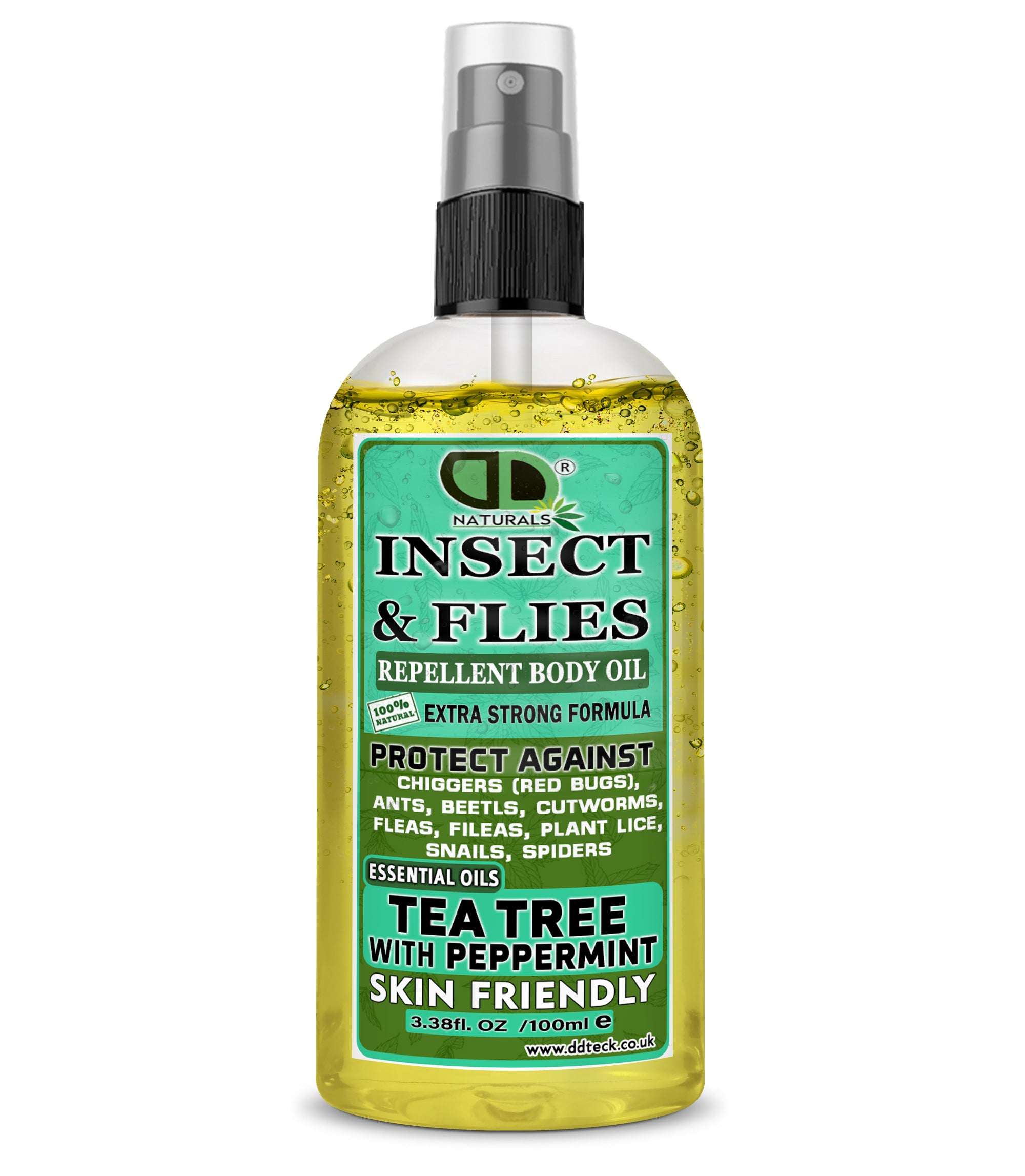 Natural Insect Repellent Spray with Tea Tree & Peppermint Essential Oils | Non-Toxic Mosquito, Fly, Tick & Flea Protection