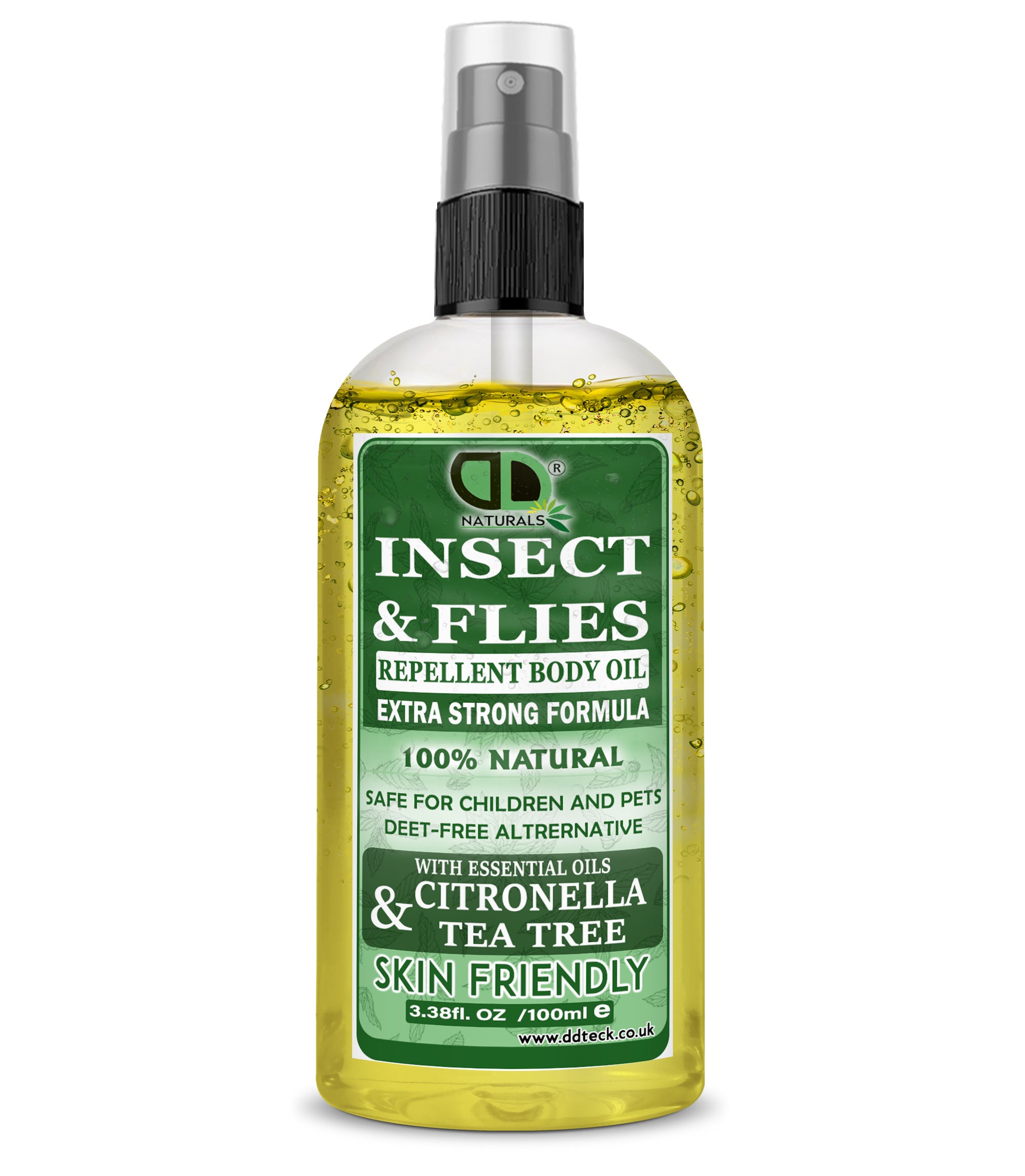Insect Repellent Body Oil with Citronella & Tea Tree Essential Oils | Natural Protection for Skin & Outdoor Use