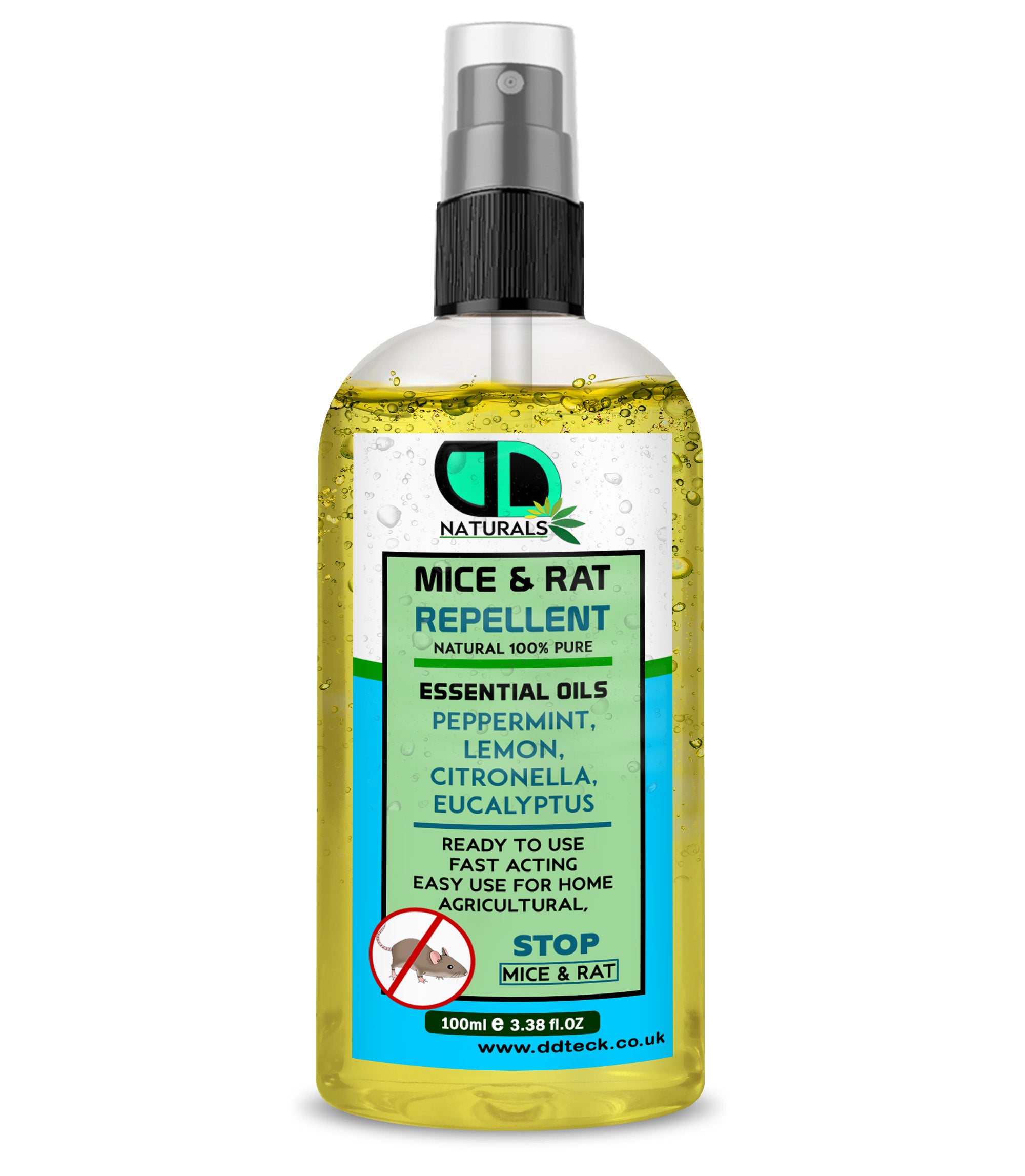 Mice & Rat Repellent Spray | Natural Essential Oil Rodent Deterrent | Peppermint, Lemon, Citronella & Eucalyptus