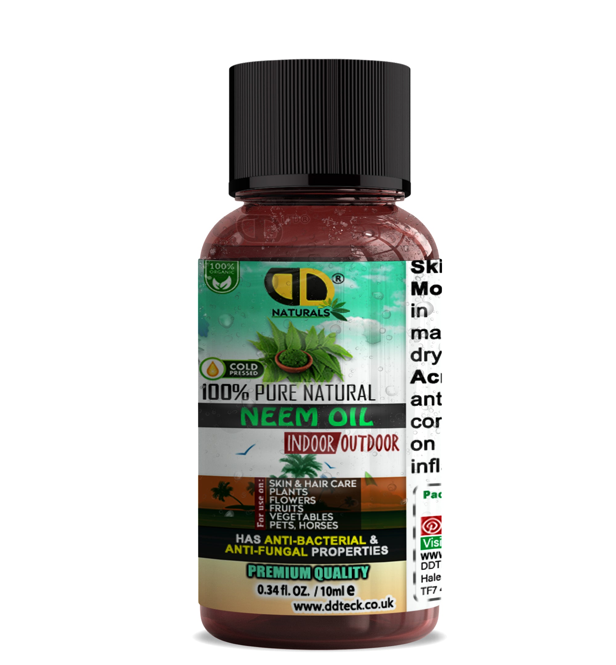 100% Pure Natural Neem Oil – Organic Cold Pressed Indoor & Outdoor Formula