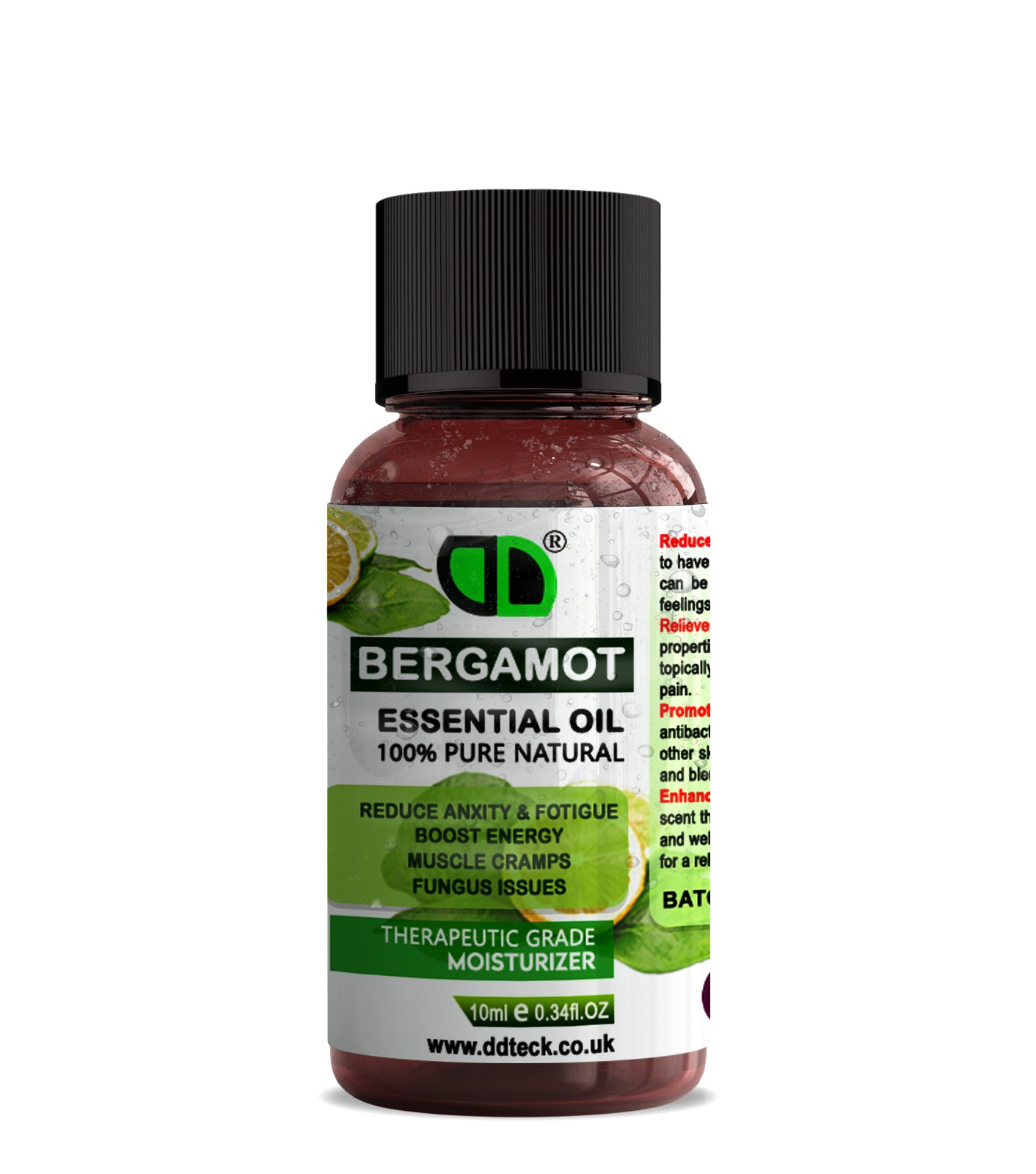 Bergamot Essential Oil | Energy Booster & Muscle Relief Moisturizer