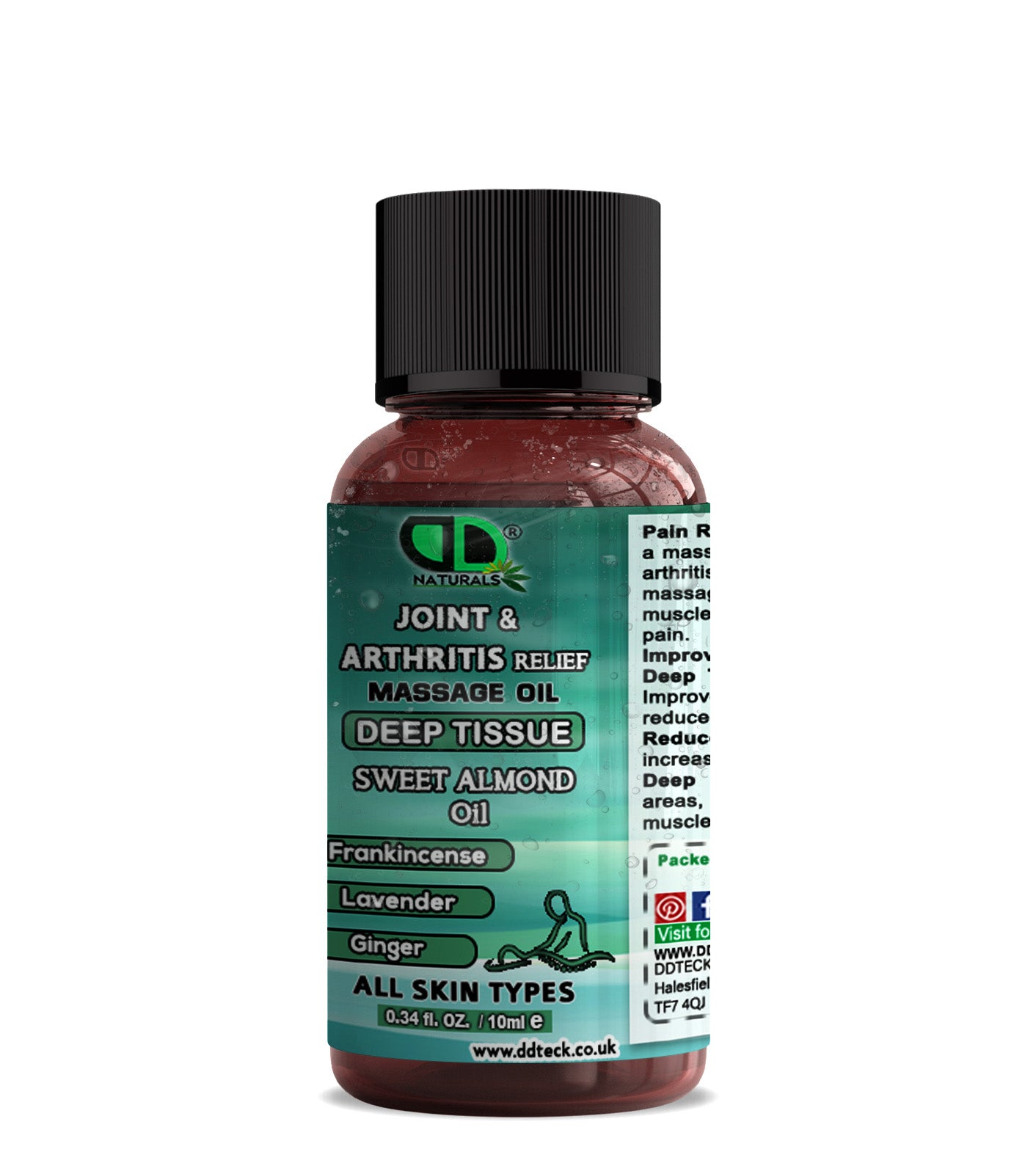 Joint & Arthritis Relief Deep Tissue Massage Oil with Frankincense, Lavender, & Ginger