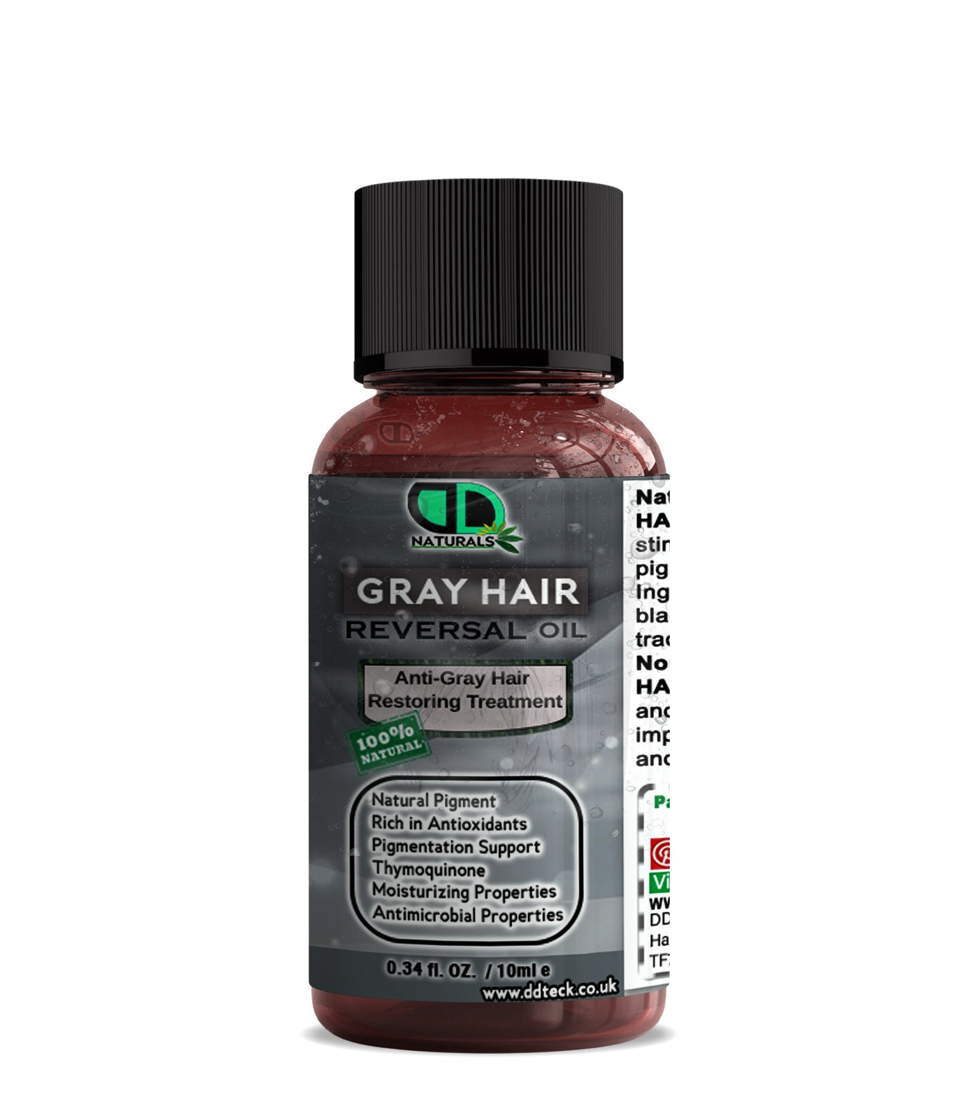 Grey Hair Reversal Oil – Natural Anti Grey Hair Treatment with Thymoquinone & Antioxidants