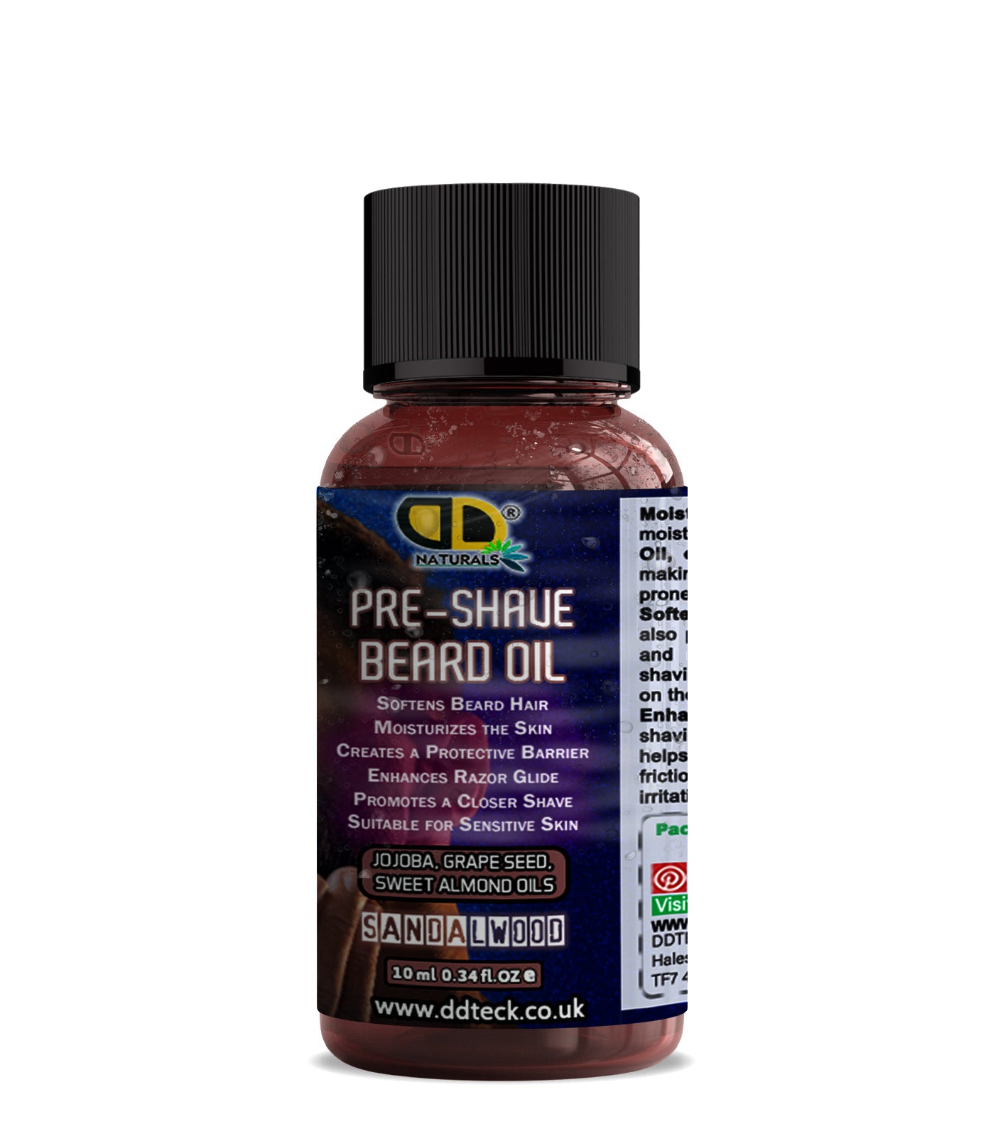 Pre-Shave Beard Oil with Jojoba, Grapeseed & Sweet Almond Oils – Sandalwood | Smooth & Protective Shave