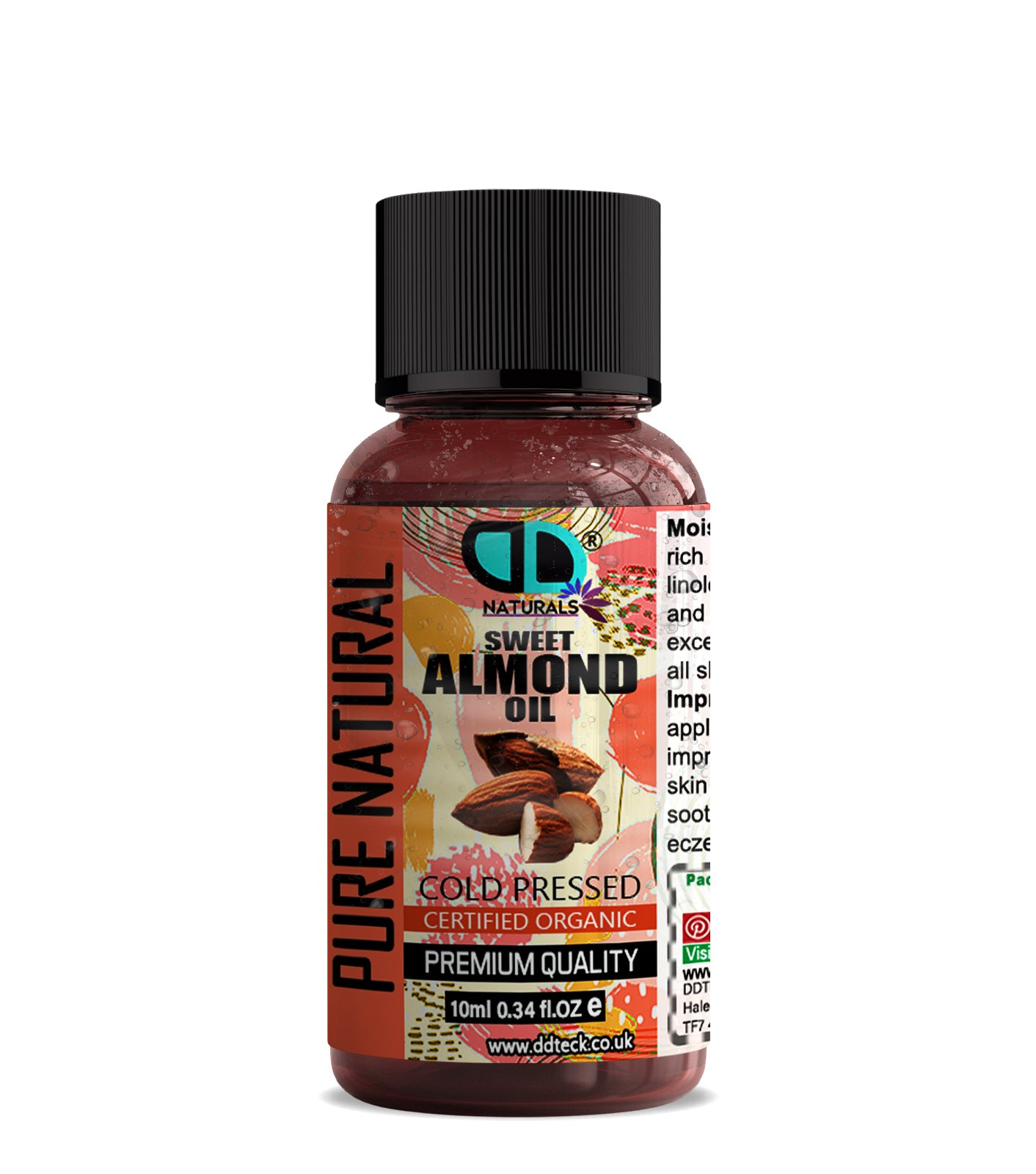 Pure Natural Sweet Almond Oil - Cold Pressed & Certified Organic