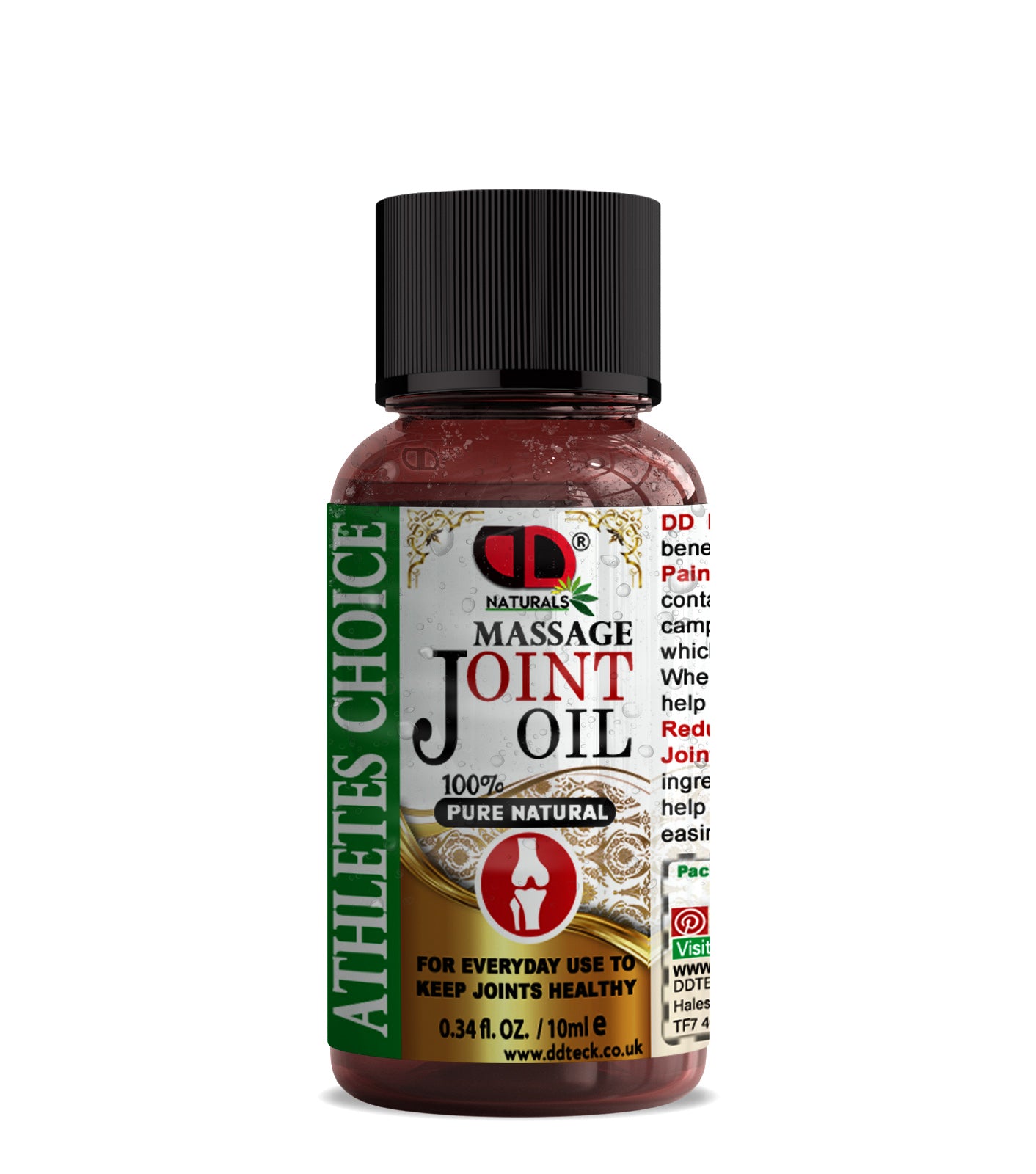 100% Pure Natural Joint Massage Oil - Athletes Choice for Healthy Joints