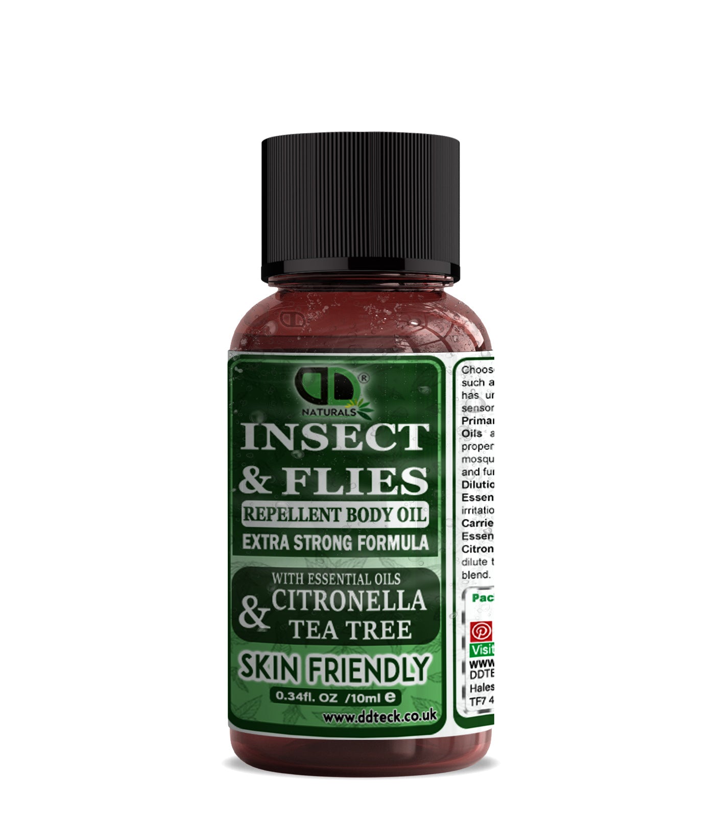 Insect Repellent Body Oil with Citronella & Tea Tree Essential Oils | Natural Protection for Skin & Outdoor Use