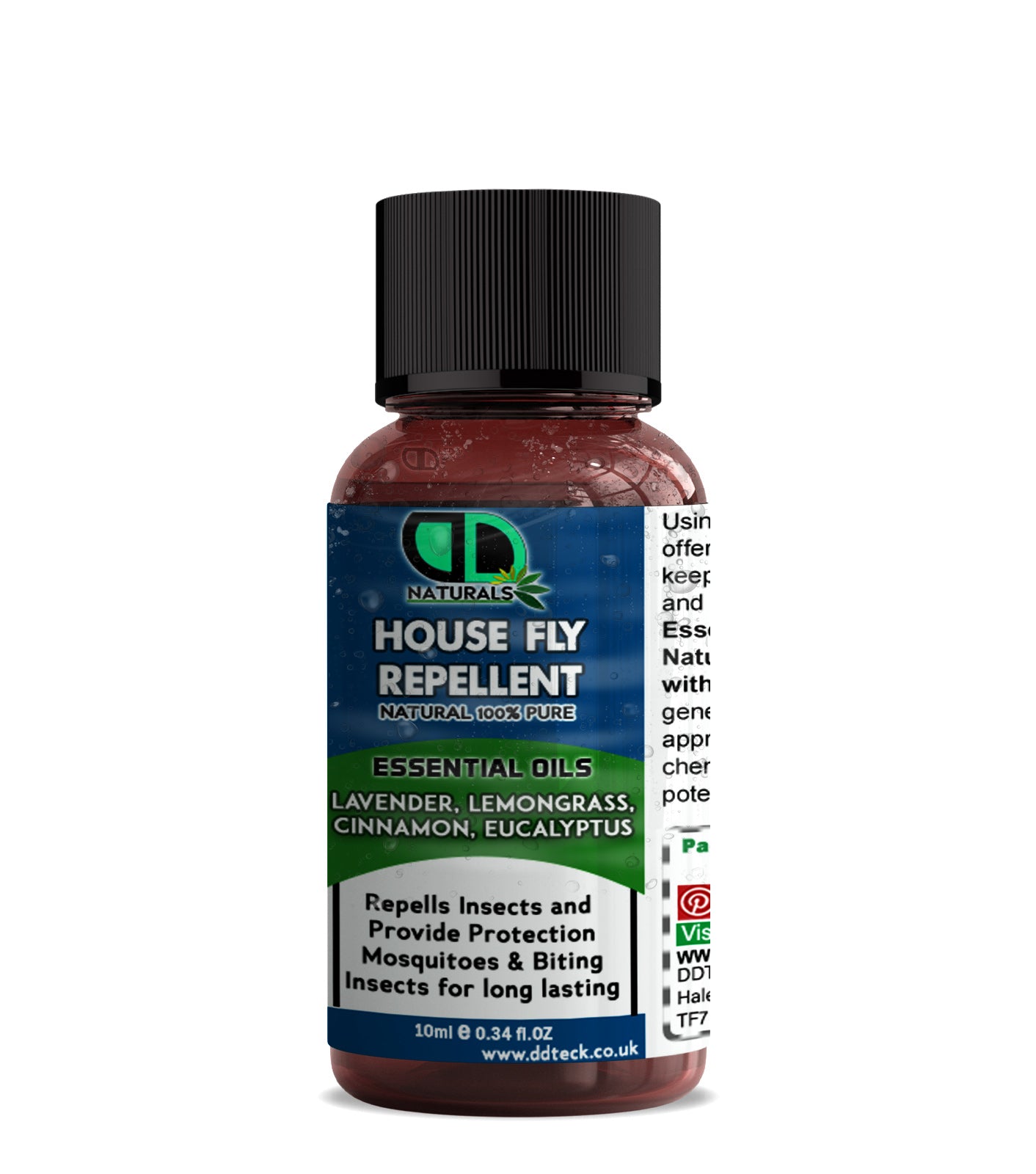 House Fly Repellent Oil – Natural Essential Oil Fly &Insect Protection with Lavender, Lemongrass, Eucalyptus &amp; Cinnamon