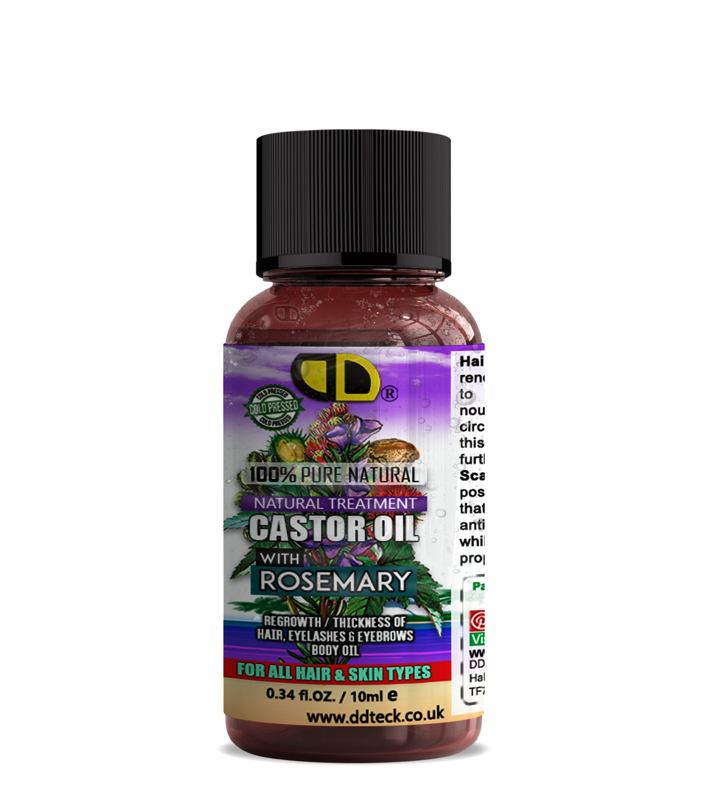 Castor & Rosemary Hair & Body Oil | Natural Treatment for Hair, Lashes & Brows
