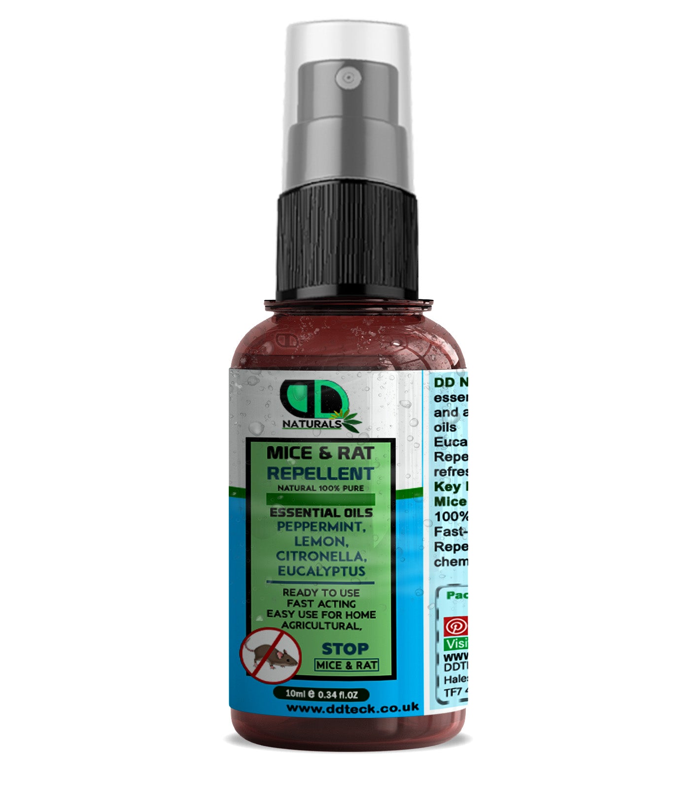 Mice & Rat Repellent Spray | Natural Essential Oil Rodent Deterrent | Peppermint, Lemon, Citronella & Eucalyptus