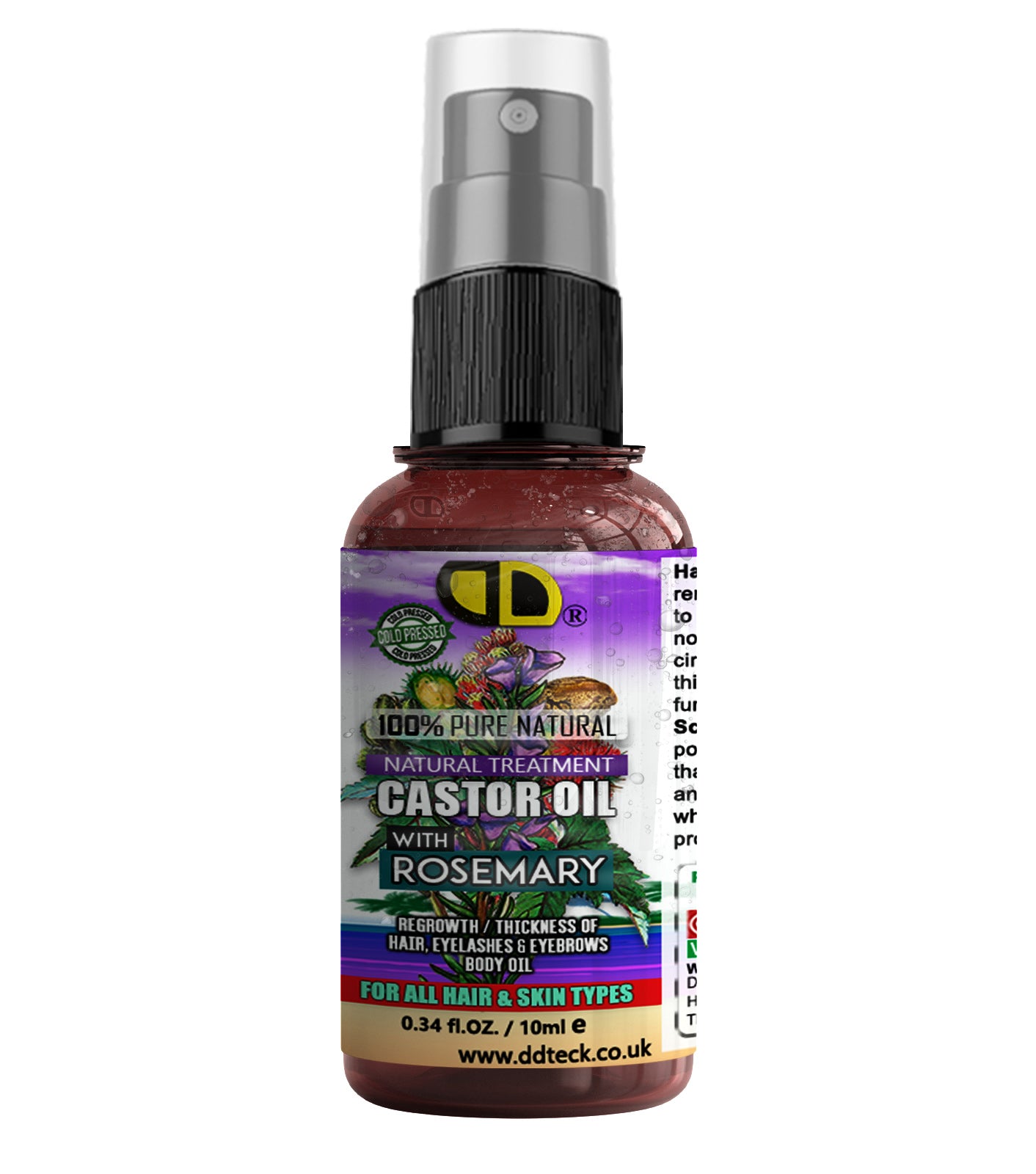 Castor & Rosemary Hair & Body Oil | Natural Treatment for Hair, Lashes & Brows