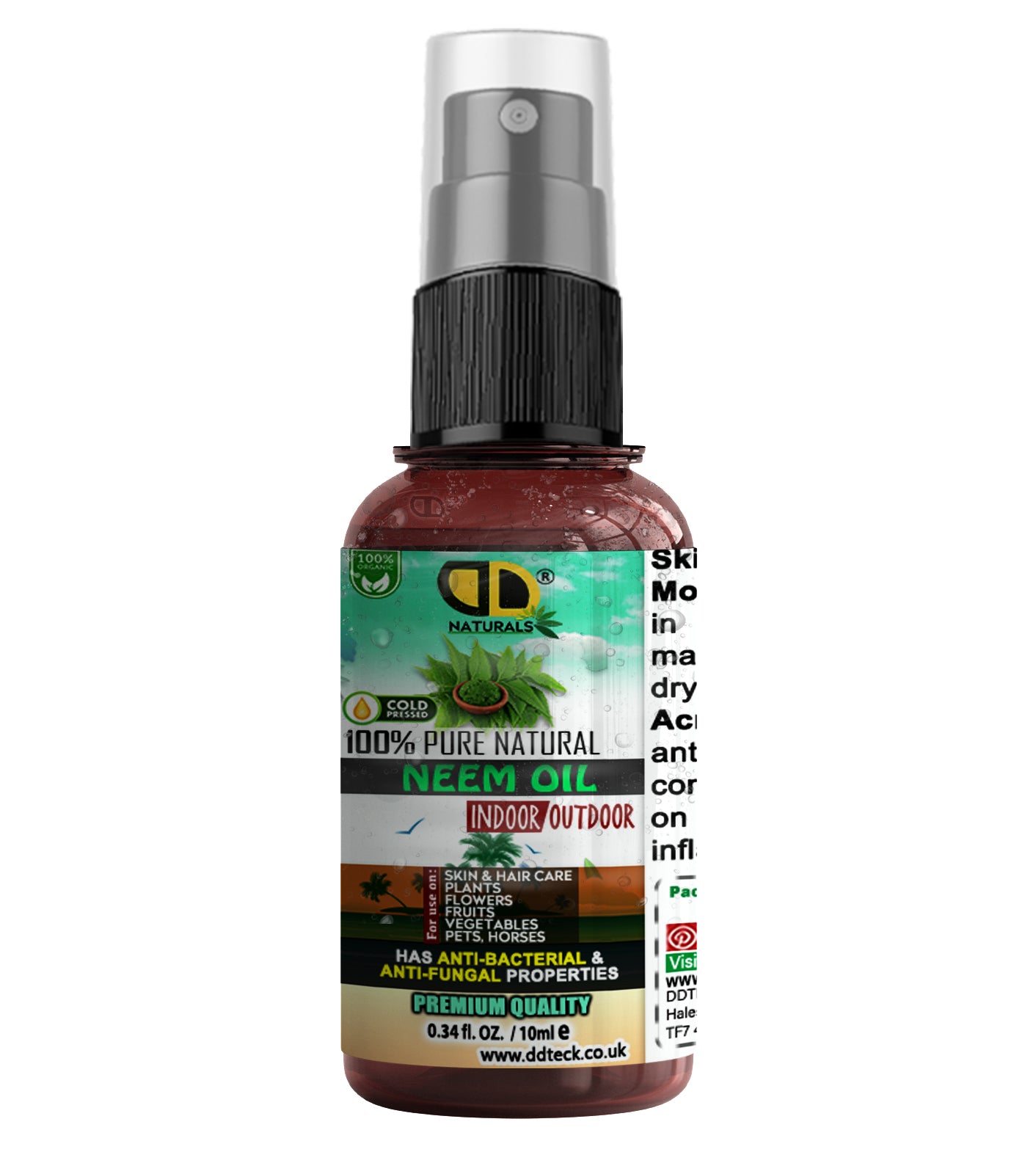 100% Pure Natural Neem Oil – Organic Cold Pressed Indoor & Outdoor Formula