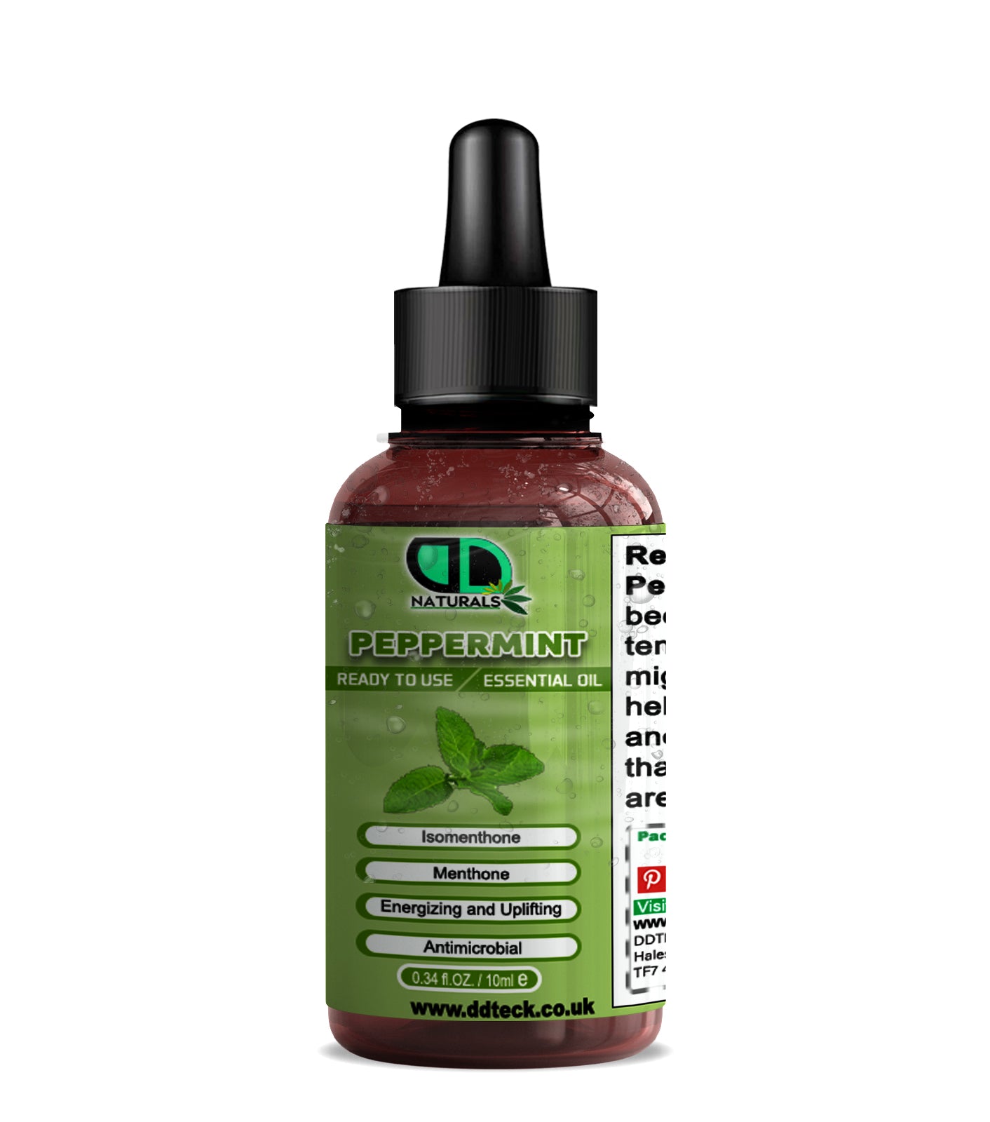 Peppermint Essential Oil - Ready to Use Energizing & Uplifting Formula