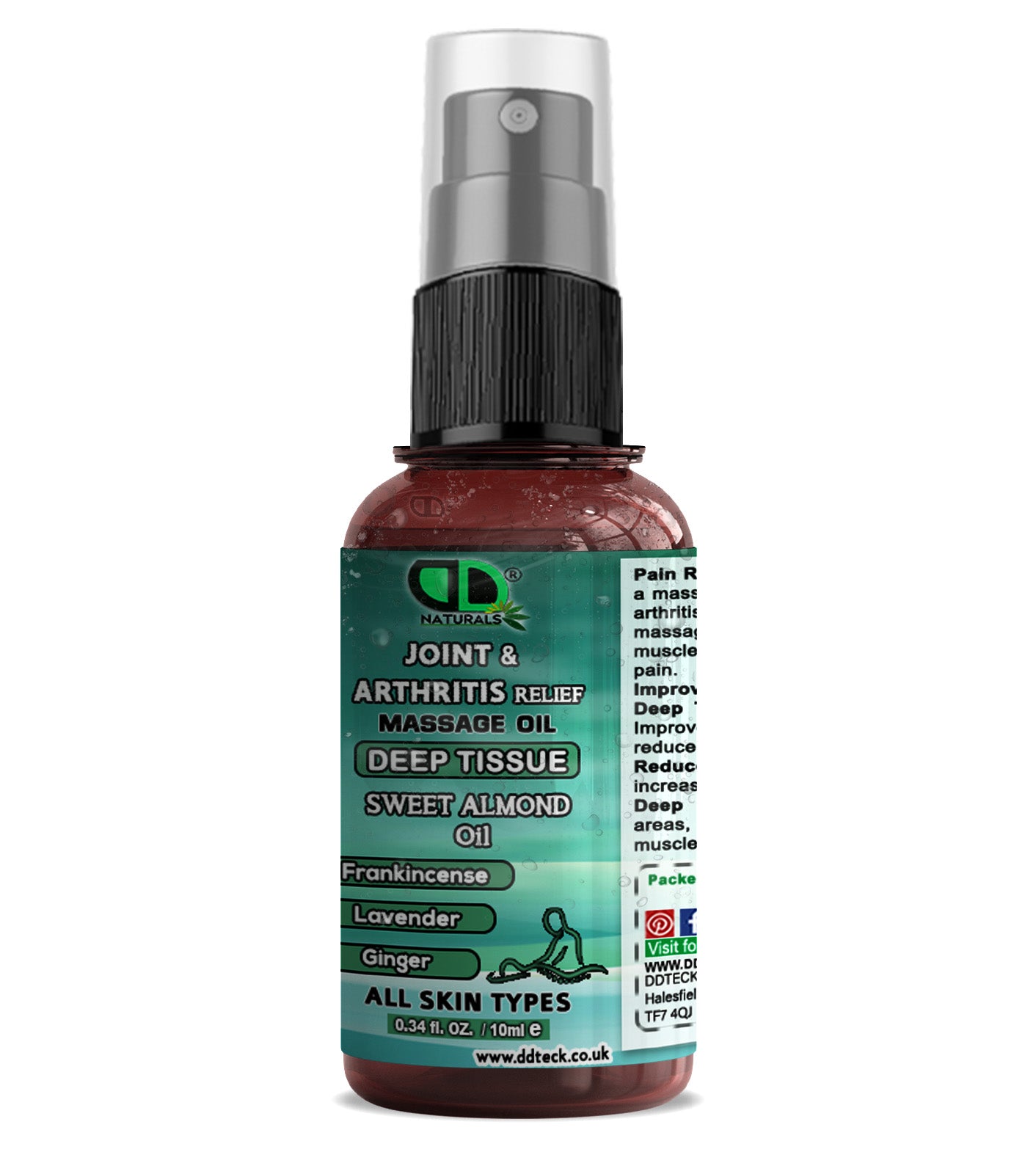 Joint & Arthritis Relief Deep Tissue Massage Oil with Frankincense, Lavender, & Ginger