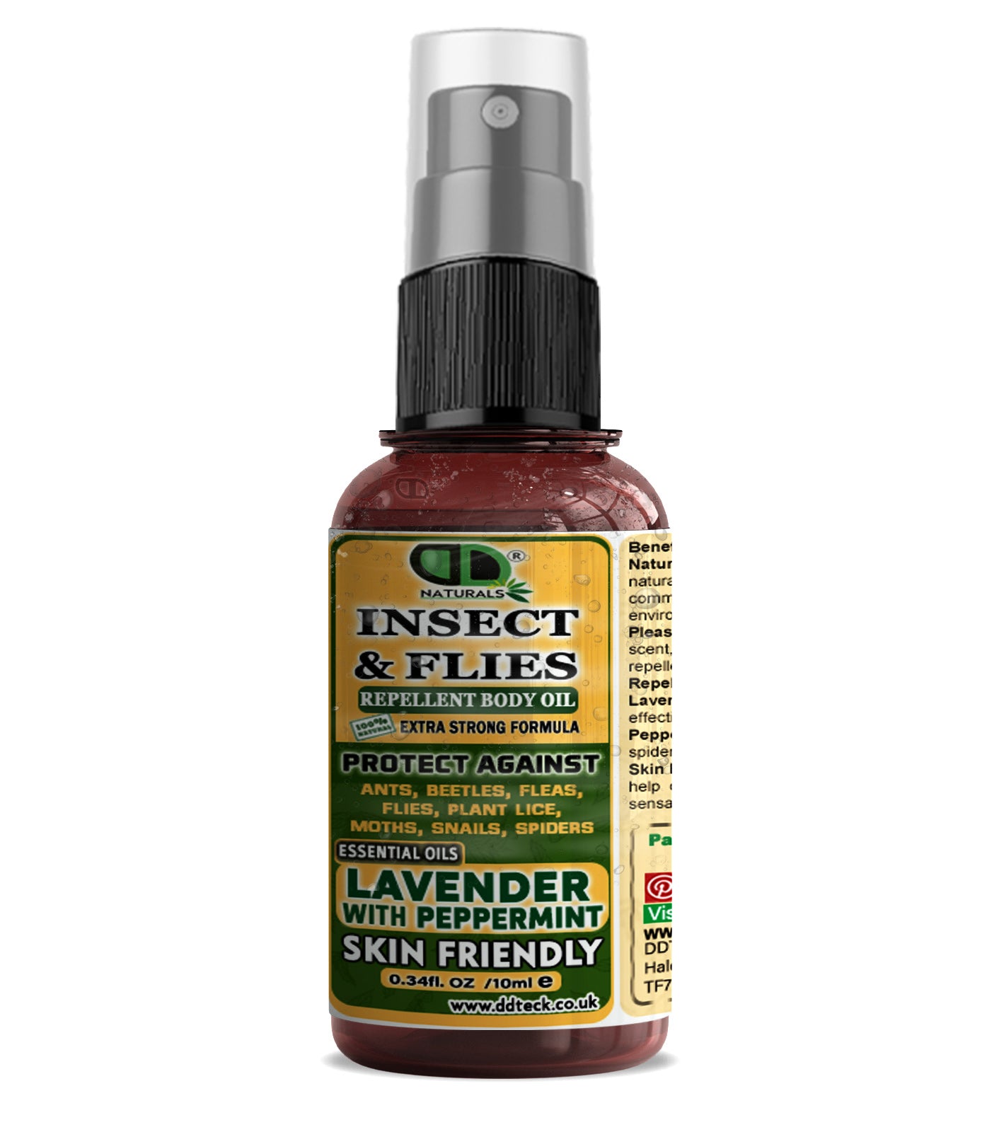 Natural Insect Repellent with Lavender & Peppermint Essential Oils | Chemical-Free Mosquito & Bug Protection