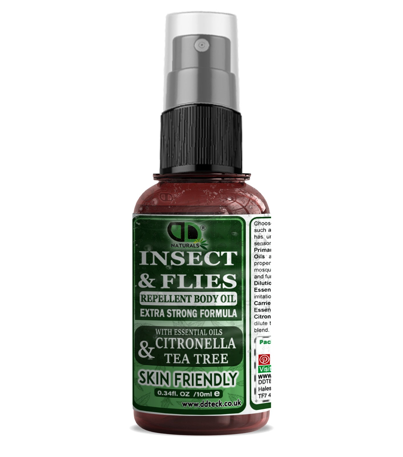 Insect Repellent Body Oil with Citronella & Tea Tree Essential Oils | Natural Protection for Skin & Outdoor Use