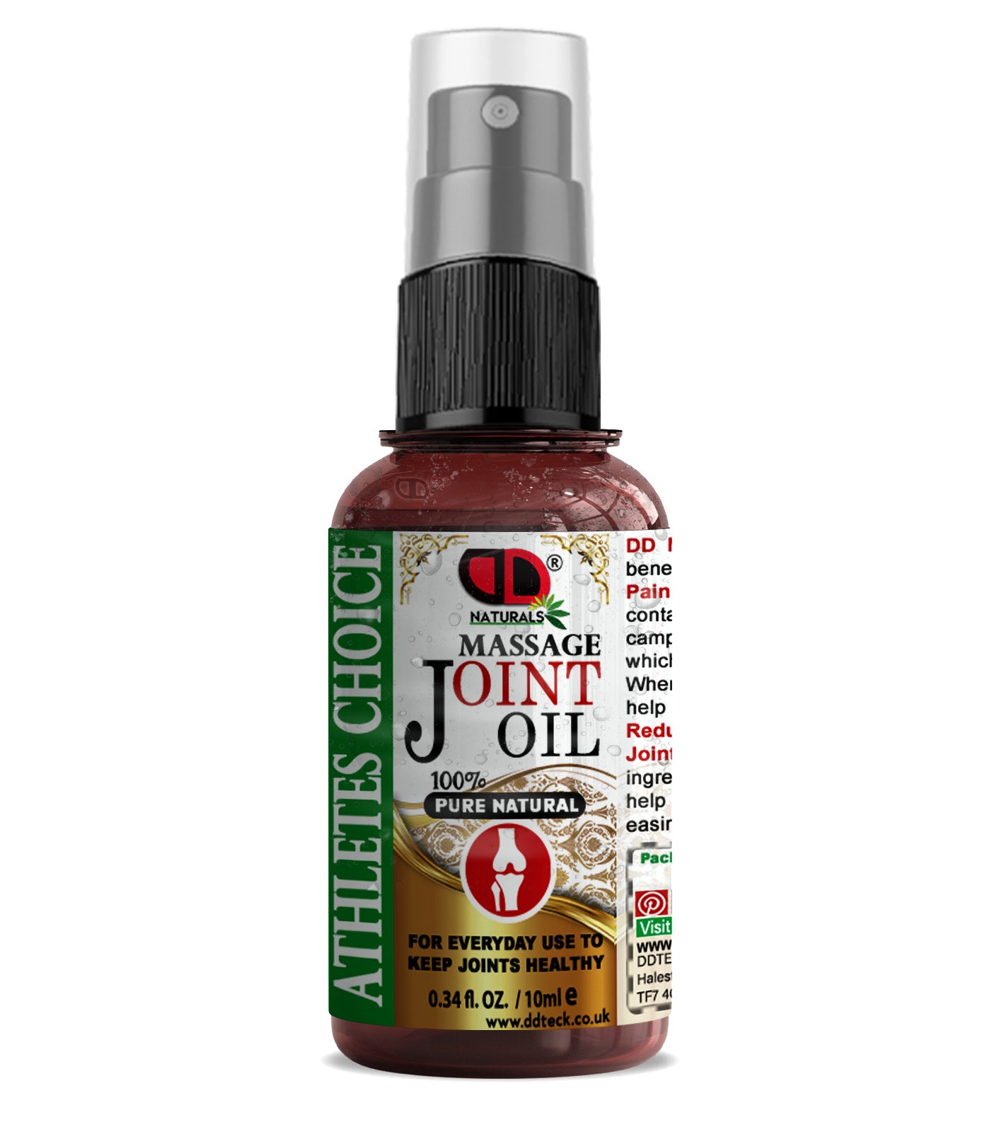 100% Pure Natural Joint Massage Oil - Athletes Choice for Healthy Joints