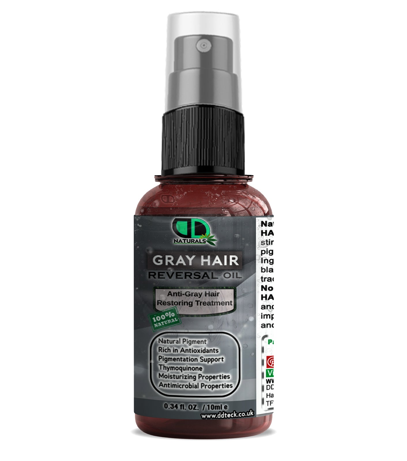 Grey Hair Reversal Oil – Natural Anti Grey Hair Treatment with Thymoquinone & Antioxidants