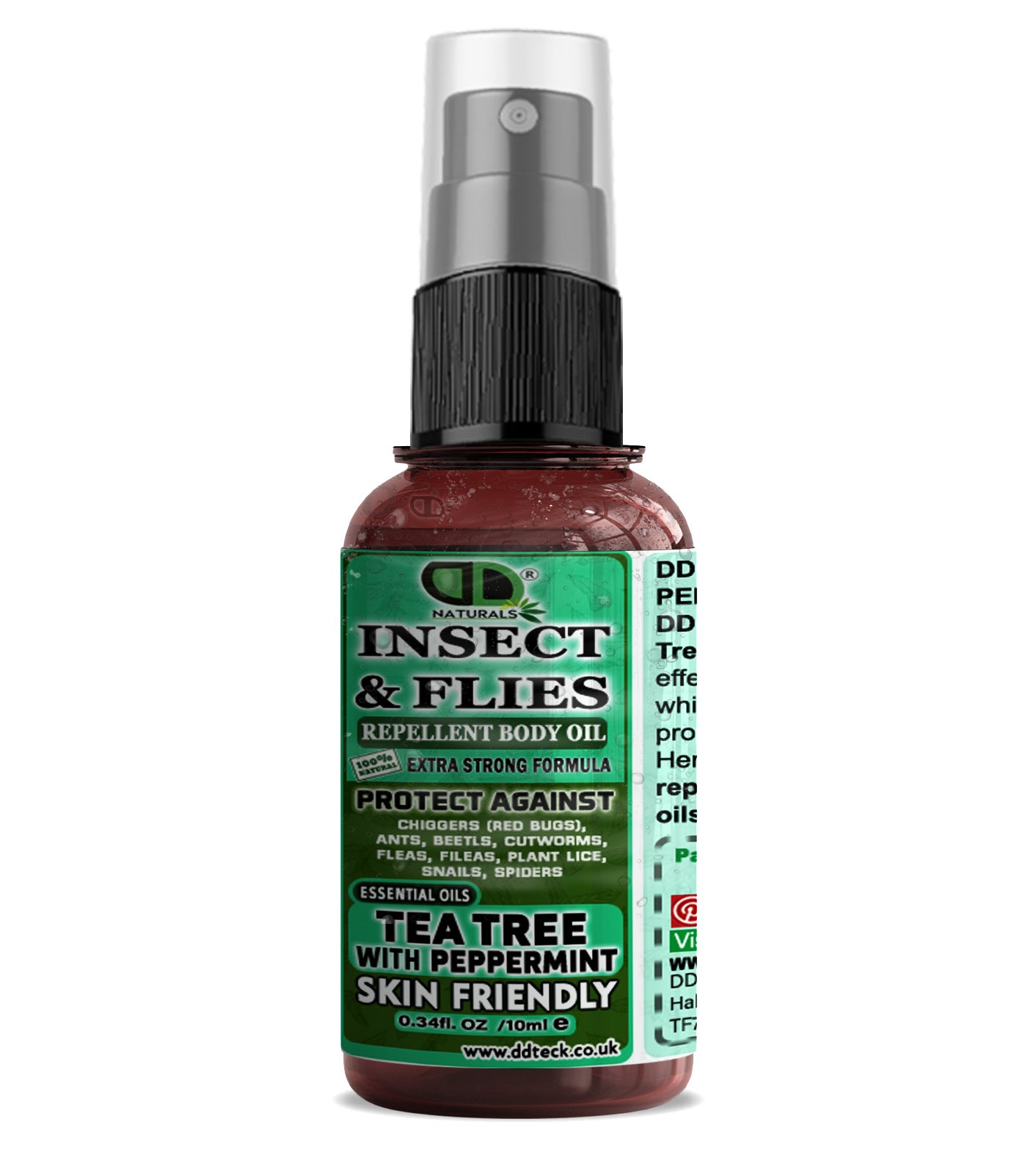 Natural Insect Repellent Spray with Tea Tree & Peppermint Essential Oils | Non-Toxic Mosquito, Fly, Tick & Flea Protection