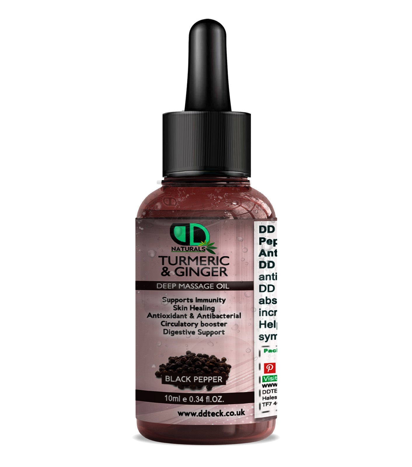 Turmeric & Ginger Deep Massage Oil – Anti-Inflammatory & Immune Support Black Pepper