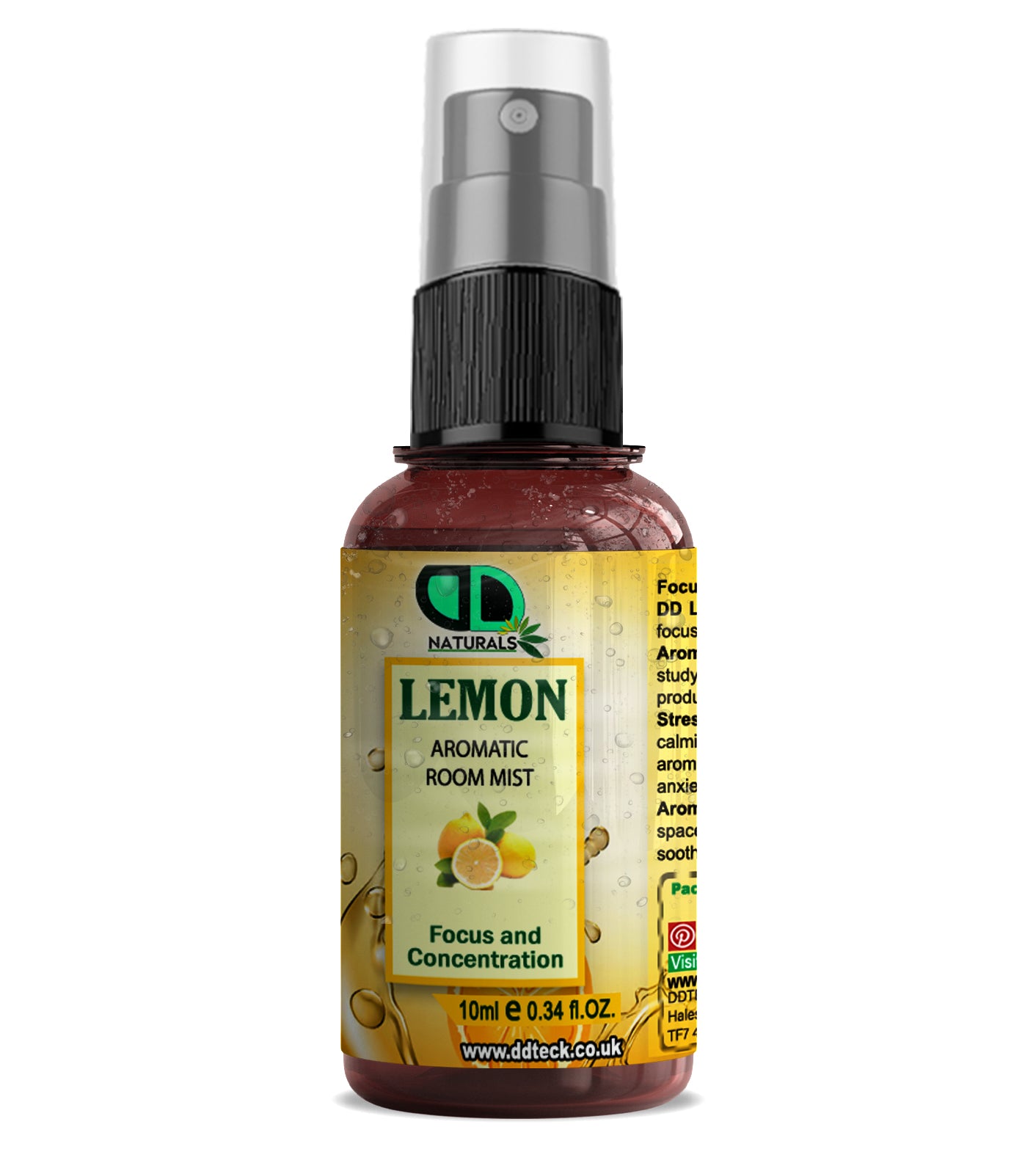 Lemon Aromatic Room Mist – Pure Natural Spray for Focus and Concentration