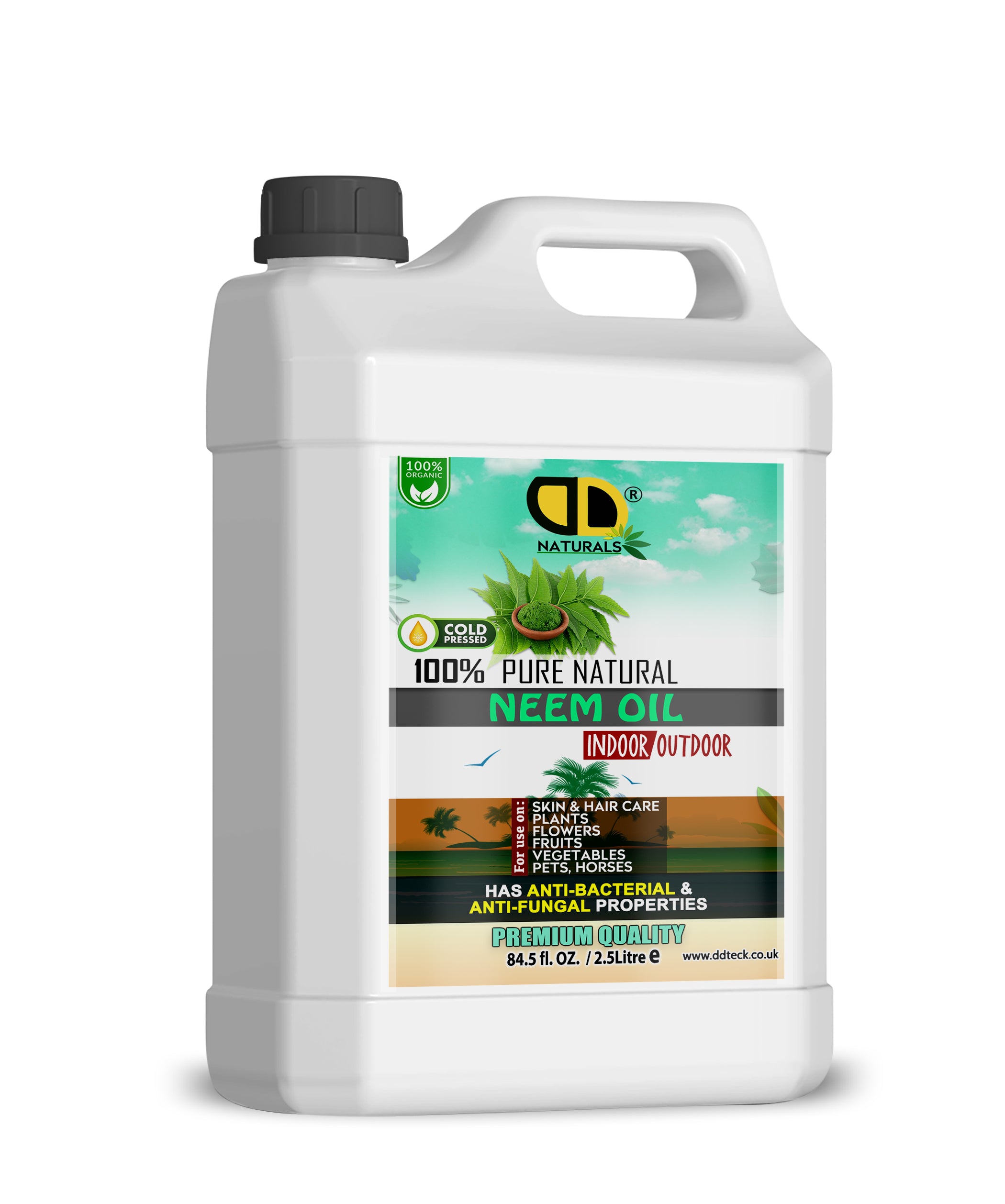 100% Pure Natural Neem Oil – Organic Cold Pressed Indoor & Outdoor Formula