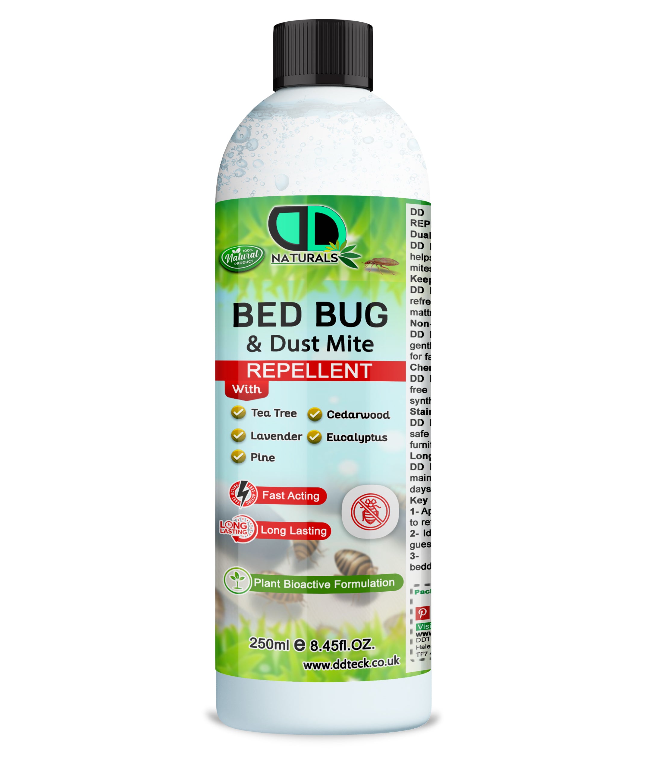 Naturals Bed Bug & Dust Mite Repellent – Plant Bioactive Fast Acting & Long Lasting Formula