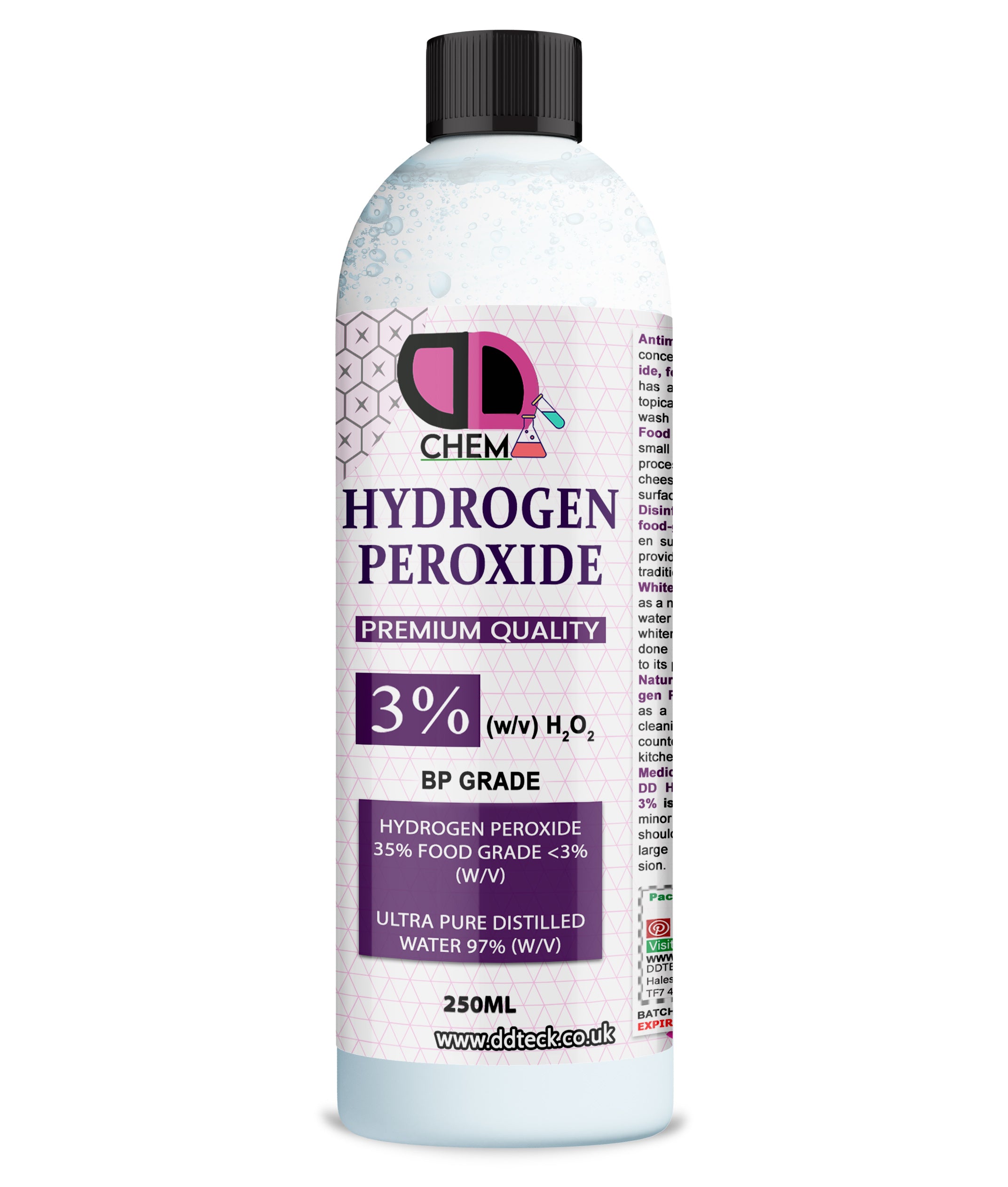 Hydrogen Peroxide 3% – Food Grade, Non-Toxic, Pure & Multipurpose Solution