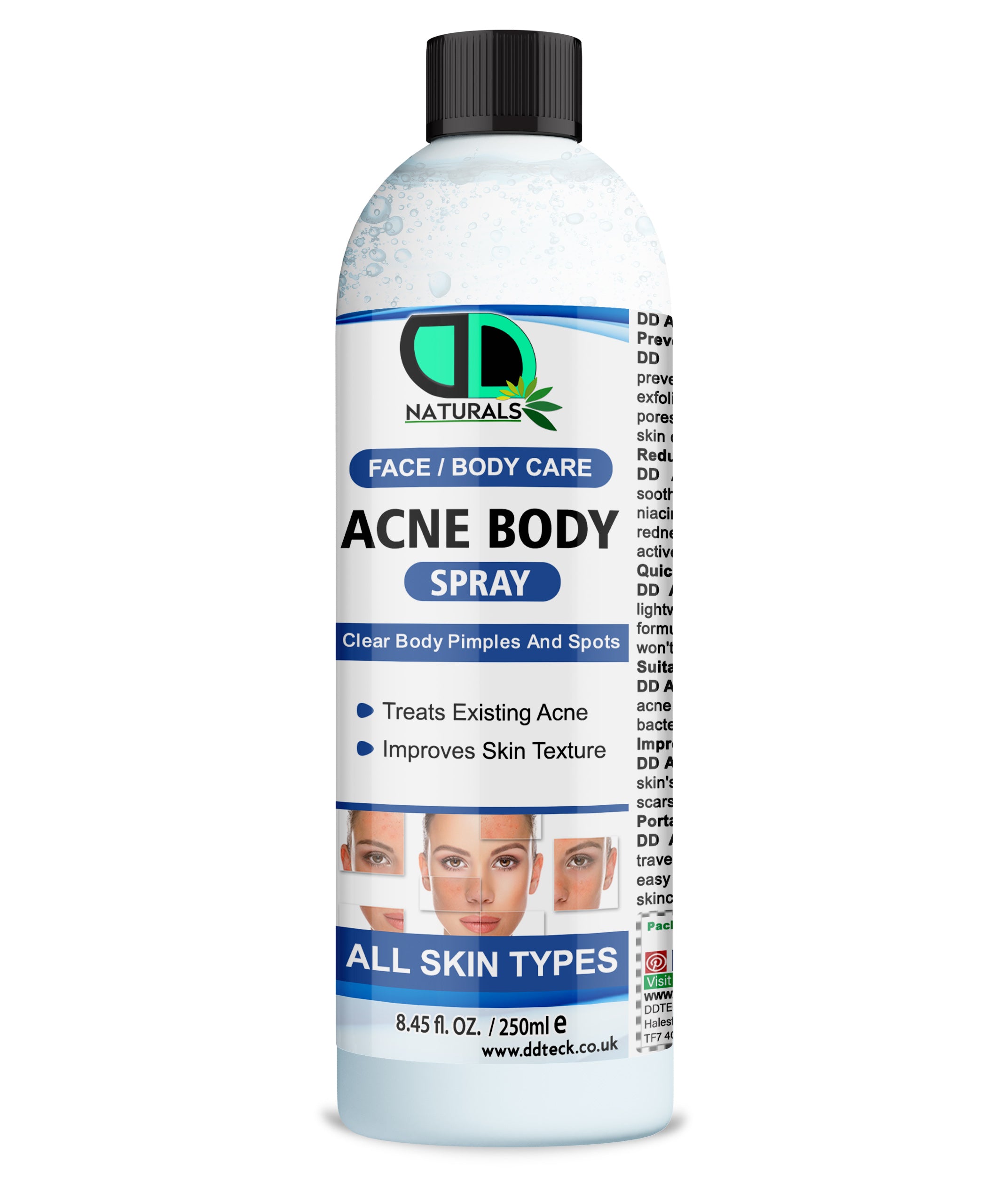 Acne Body Spray | Fast-Drying Acne Control Spray for Face & Body