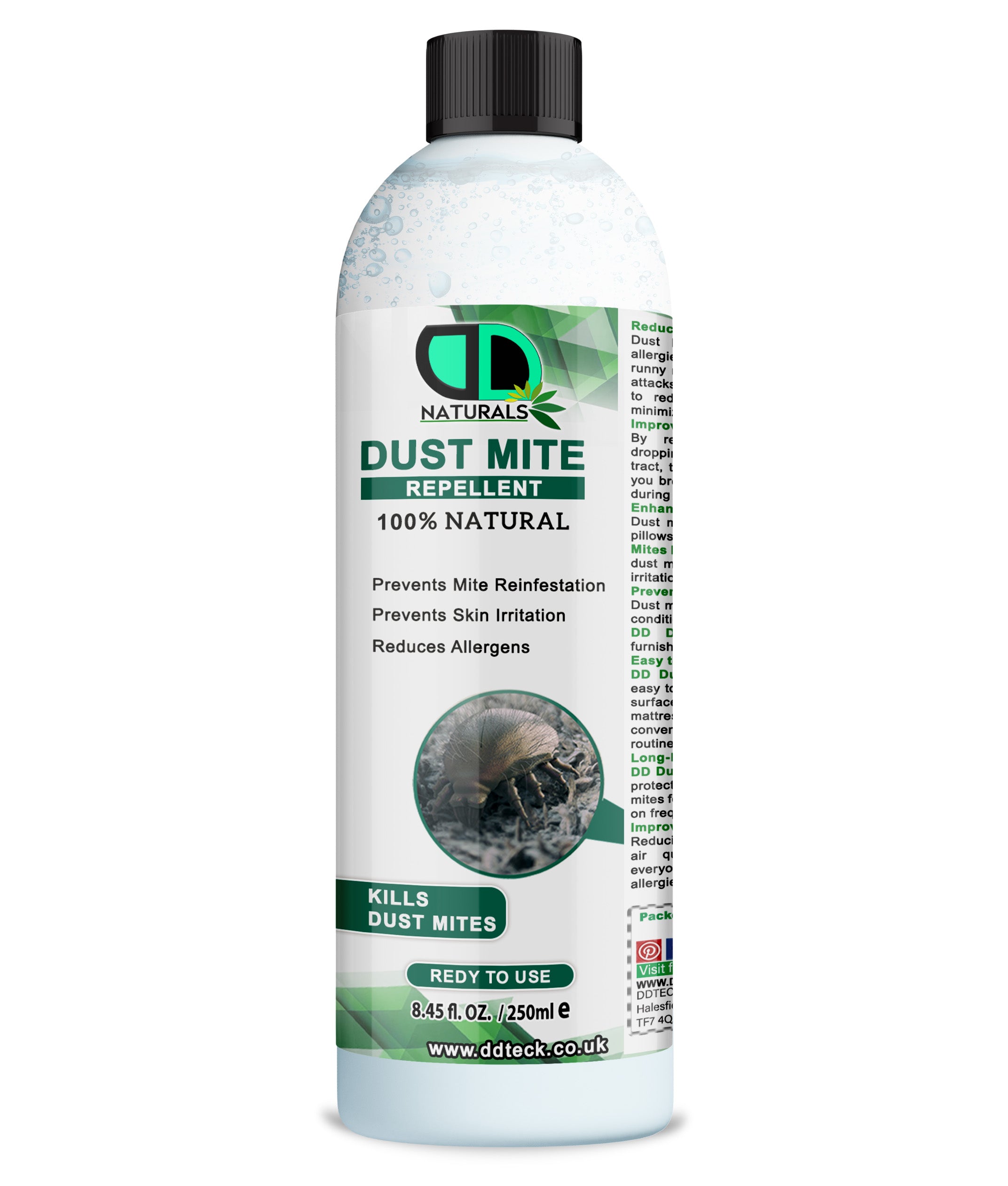 100% Natural Dust Mite Repellent – Kills Mites & Reduces Allergens