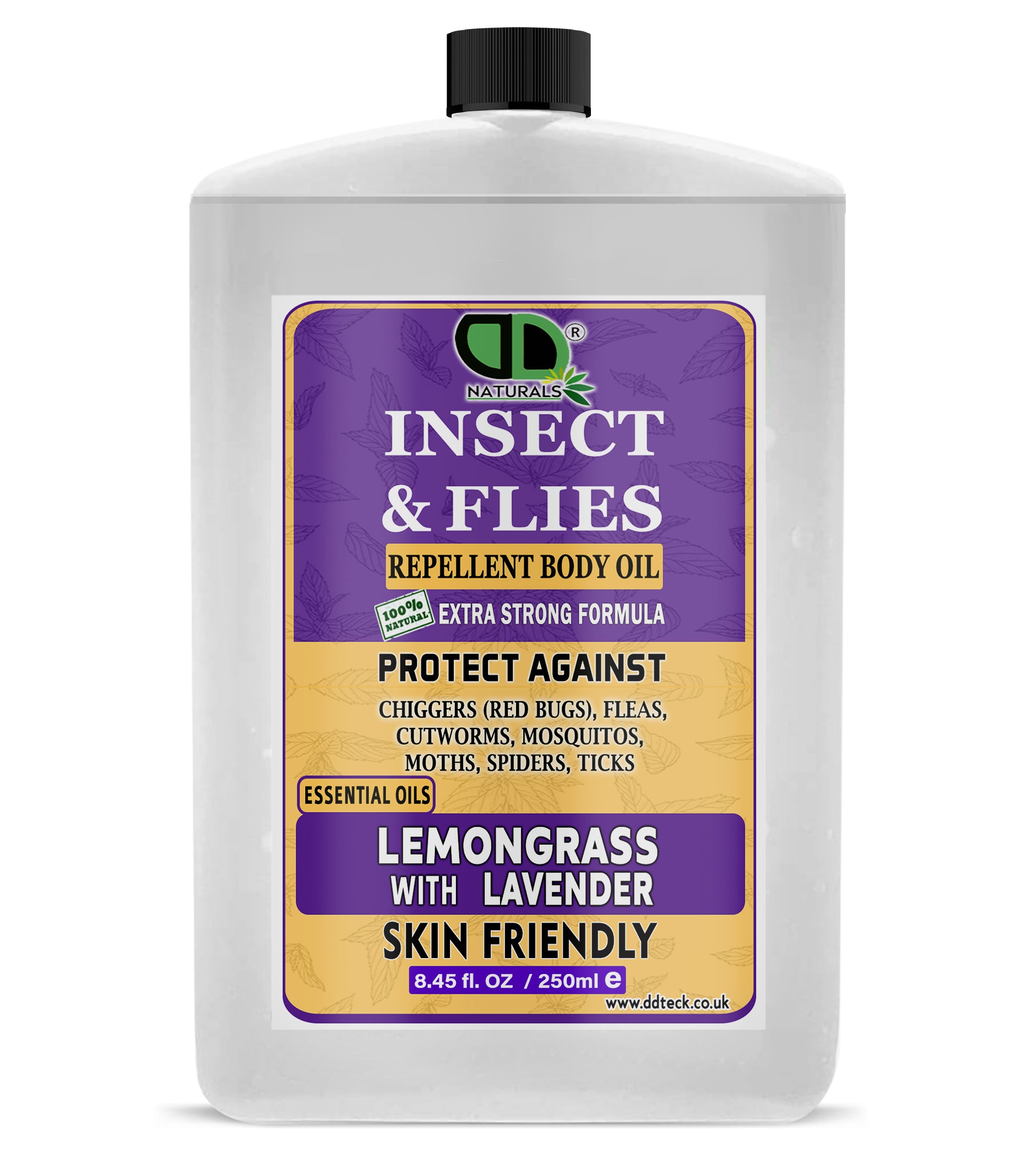 Insect & Flies Repellent Body Oil | Lemongrass & Lavender Essential Oils | Natural Bug Protection