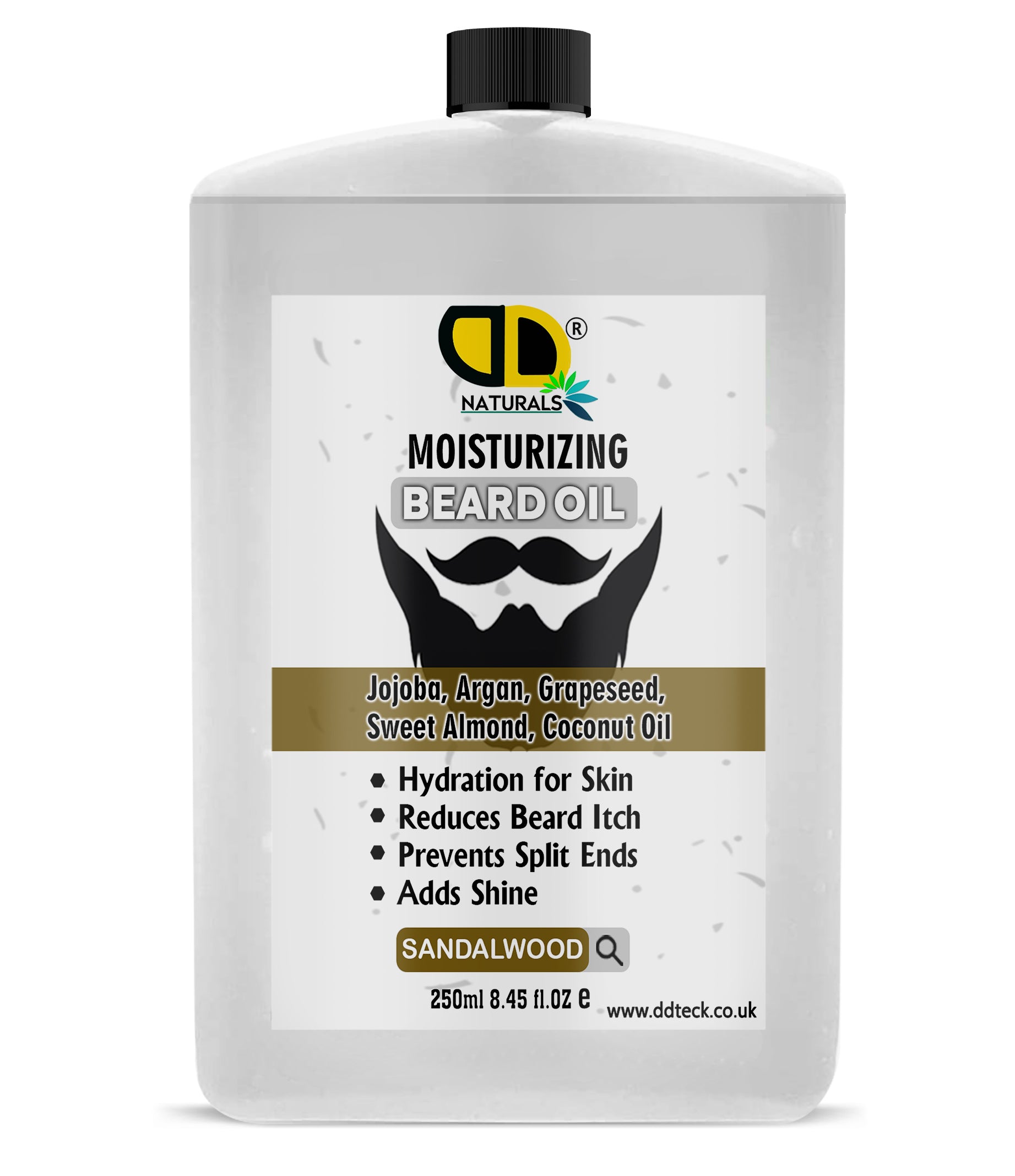 Moisturizing Beard Oil with Jojoba, Argan & Coconut Oil – Sandalwood Scent | Hydrating & Anti-Itch Beard Care