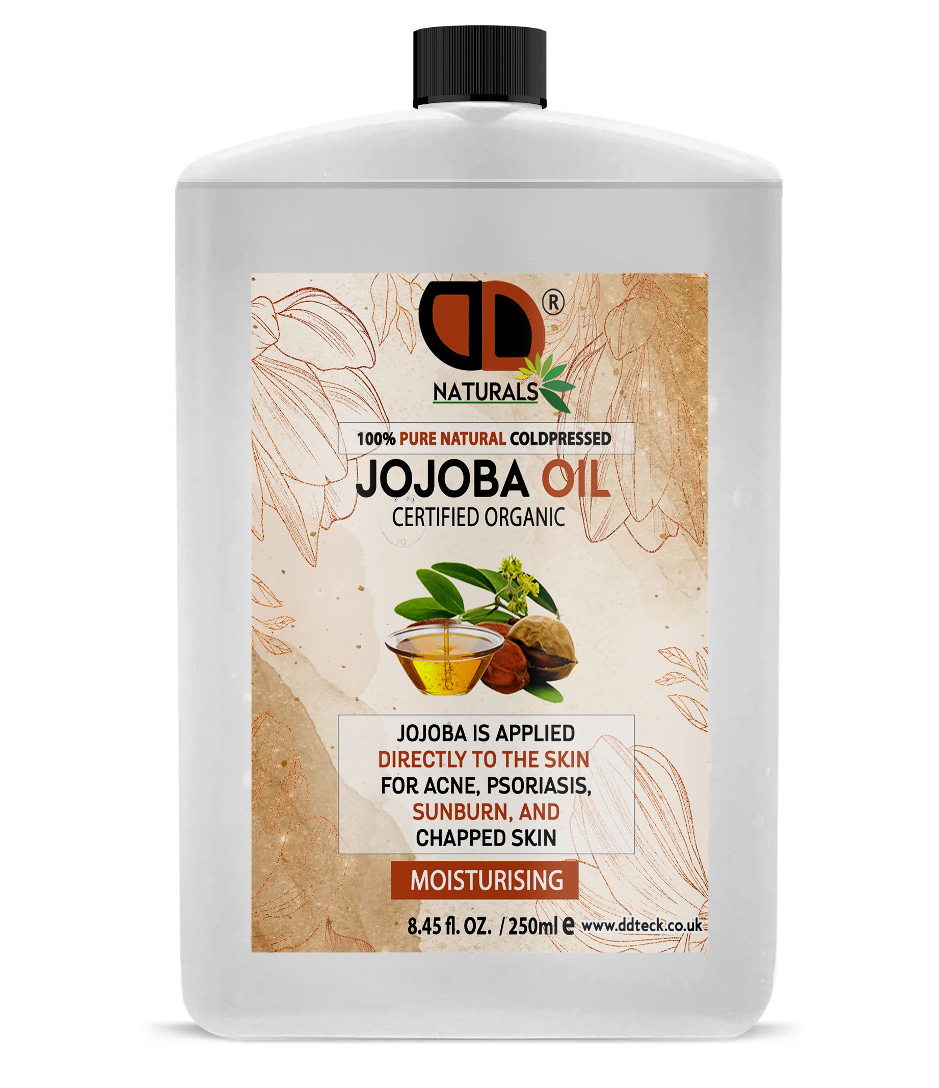 100% Pure Natural Cold pressed Jojoba Oil – Certified Organic Moisturizer