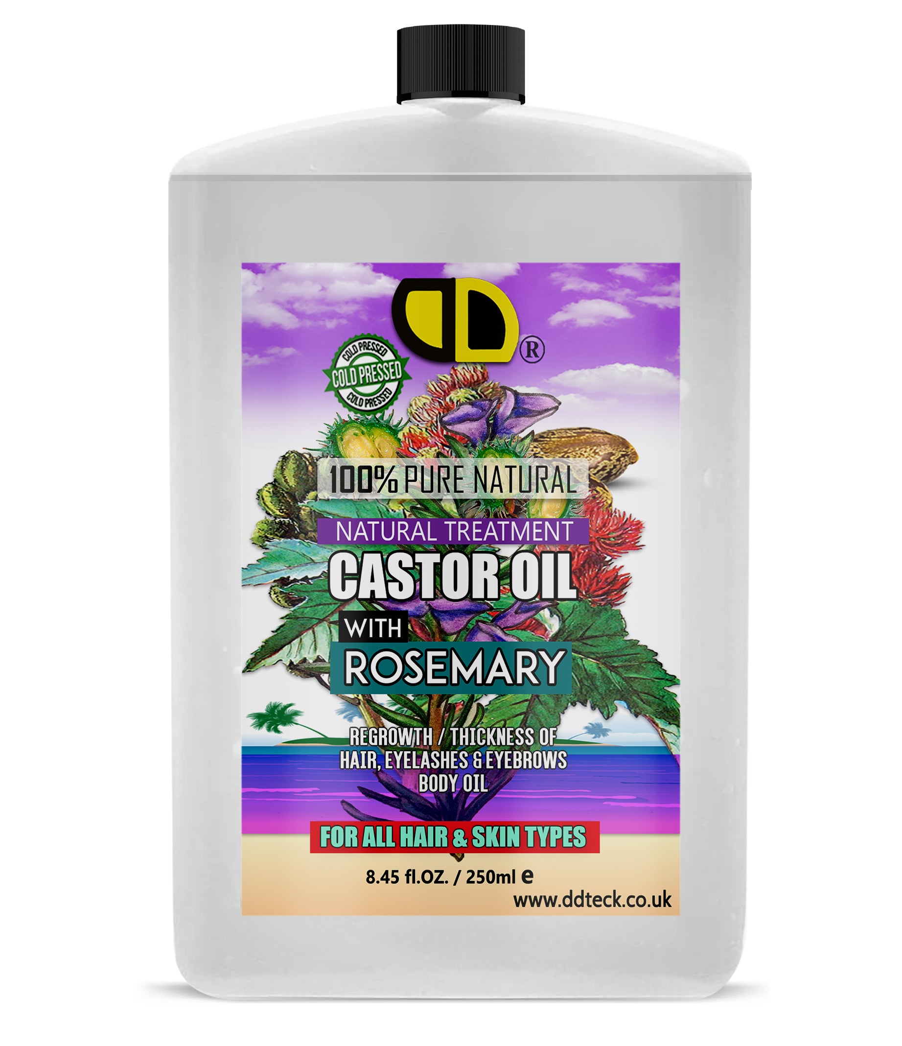 Castor & Rosemary Hair & Body Oil | Natural Treatment for Hair, Lashes & Brows