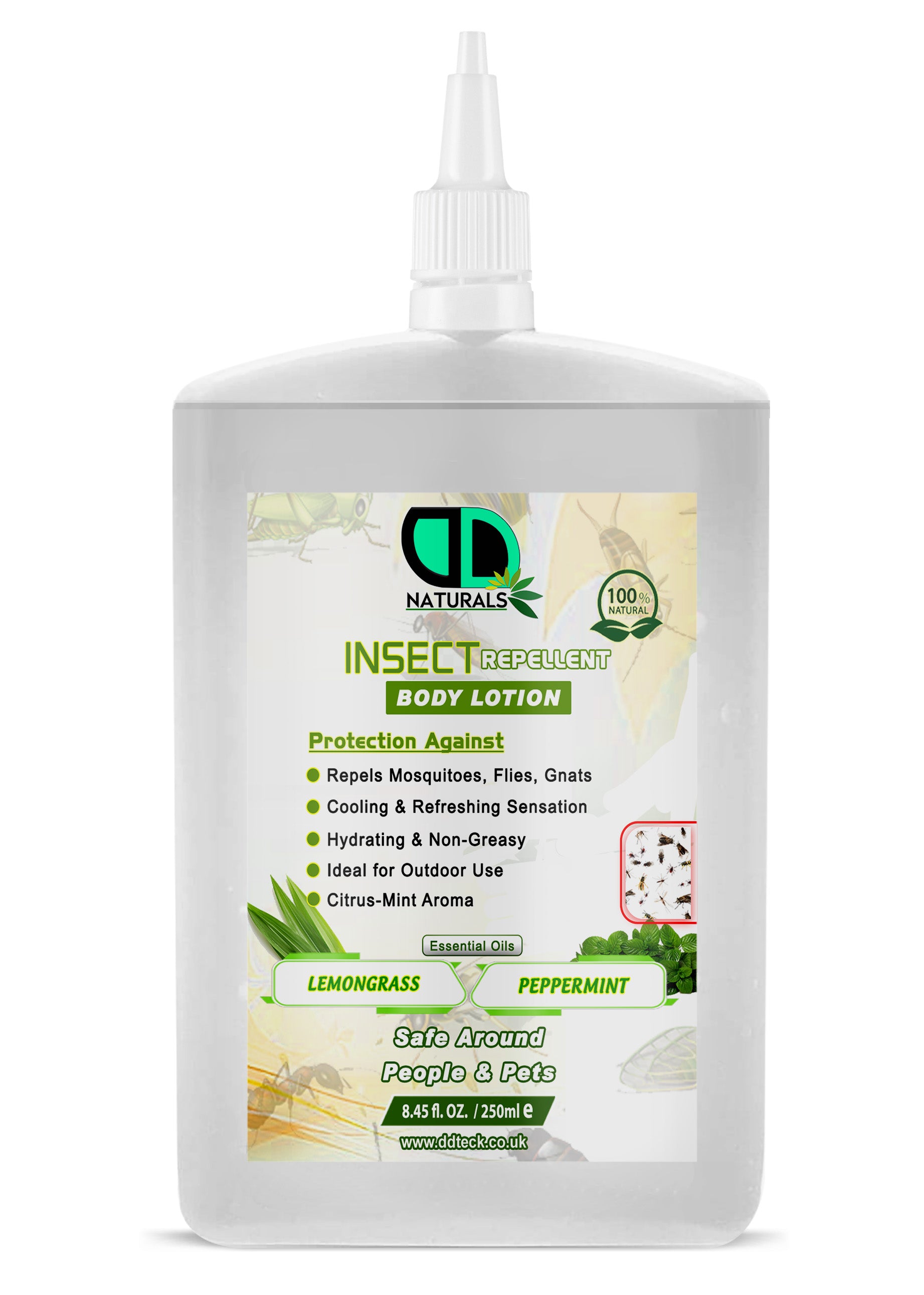 Insect Repellent Body Lotion - Natural Lemongrass & Peppermint Protection