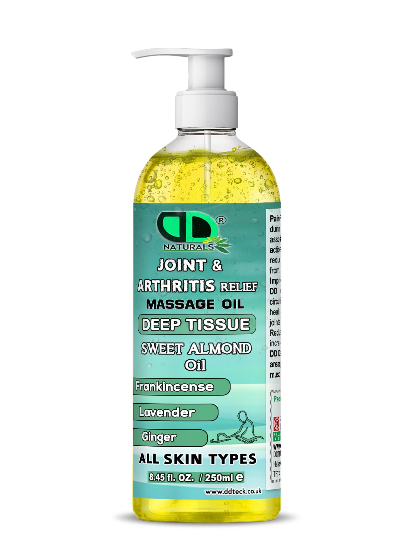 Joint & Arthritis Relief Deep Tissue Massage Oil with Frankincense, Lavender, & Ginger
