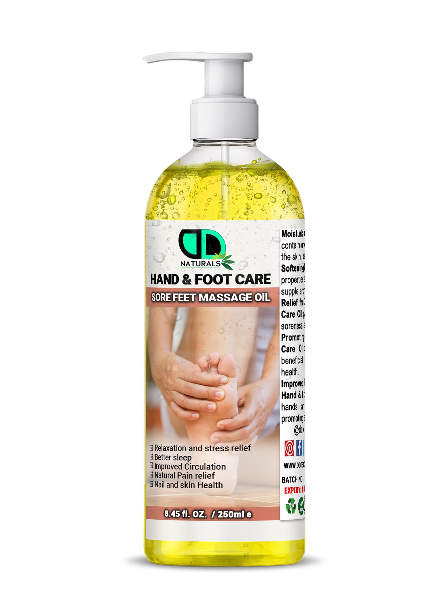 Hand & Foot Care – Sore Feet Massage Oil