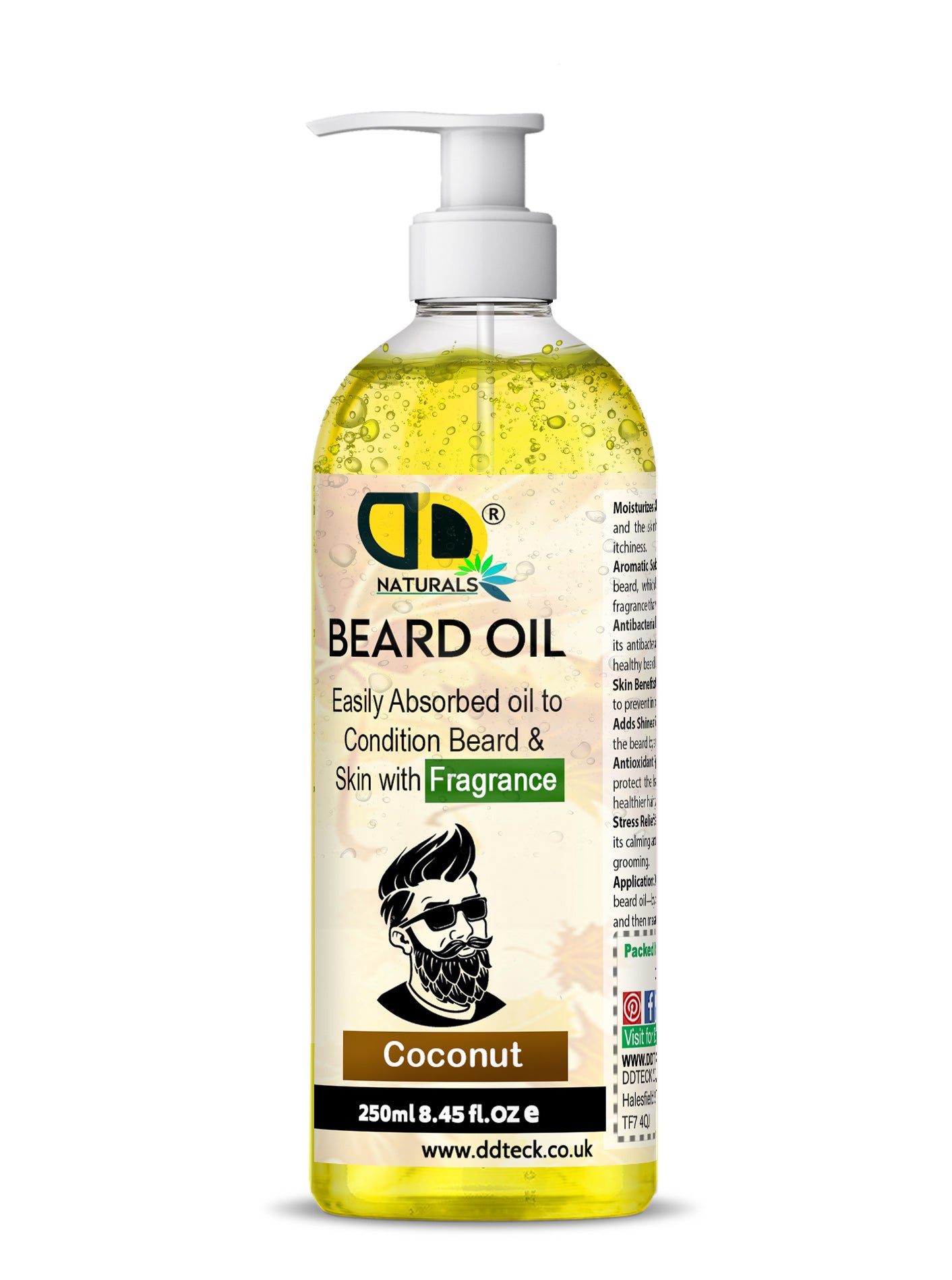 Coconut Beard Essential Oil | Deep Hydration, Growth Support & Smooth Beard Care for Men