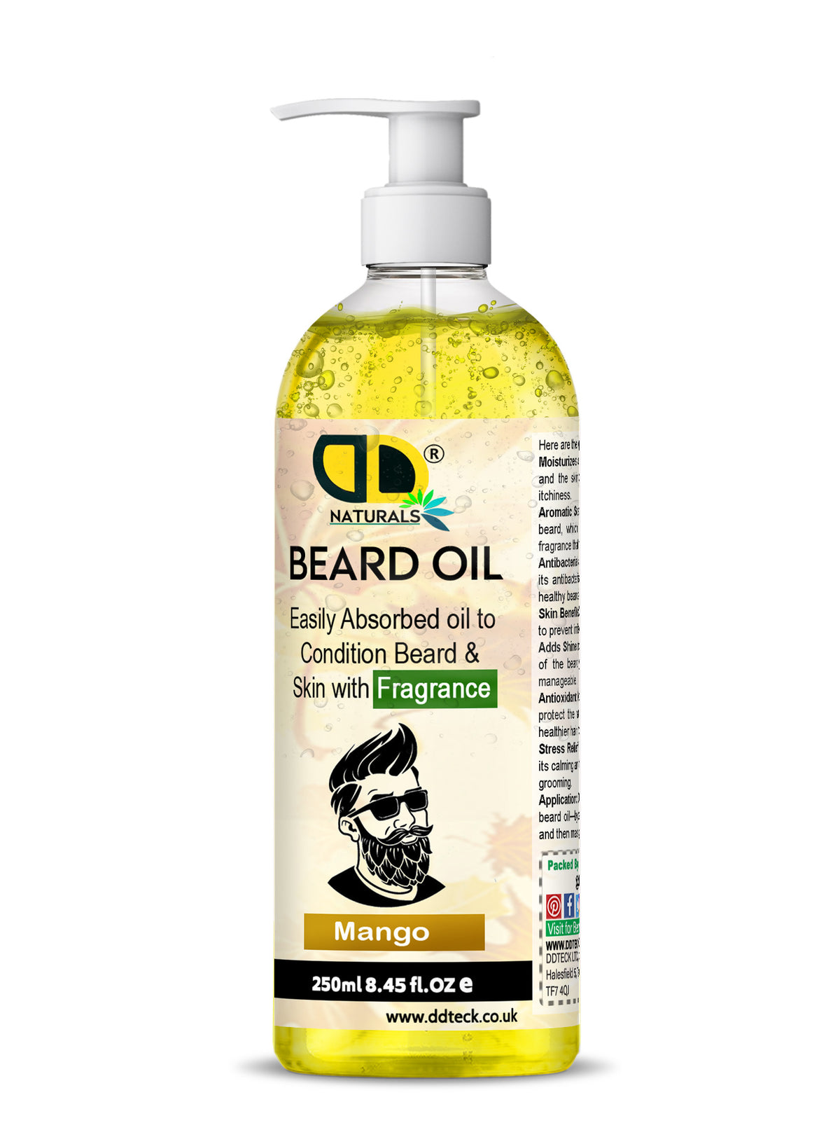 Mango Beard Oil – Lightweight Conditioning Oil with Fragrance for Beard & Skin - Test