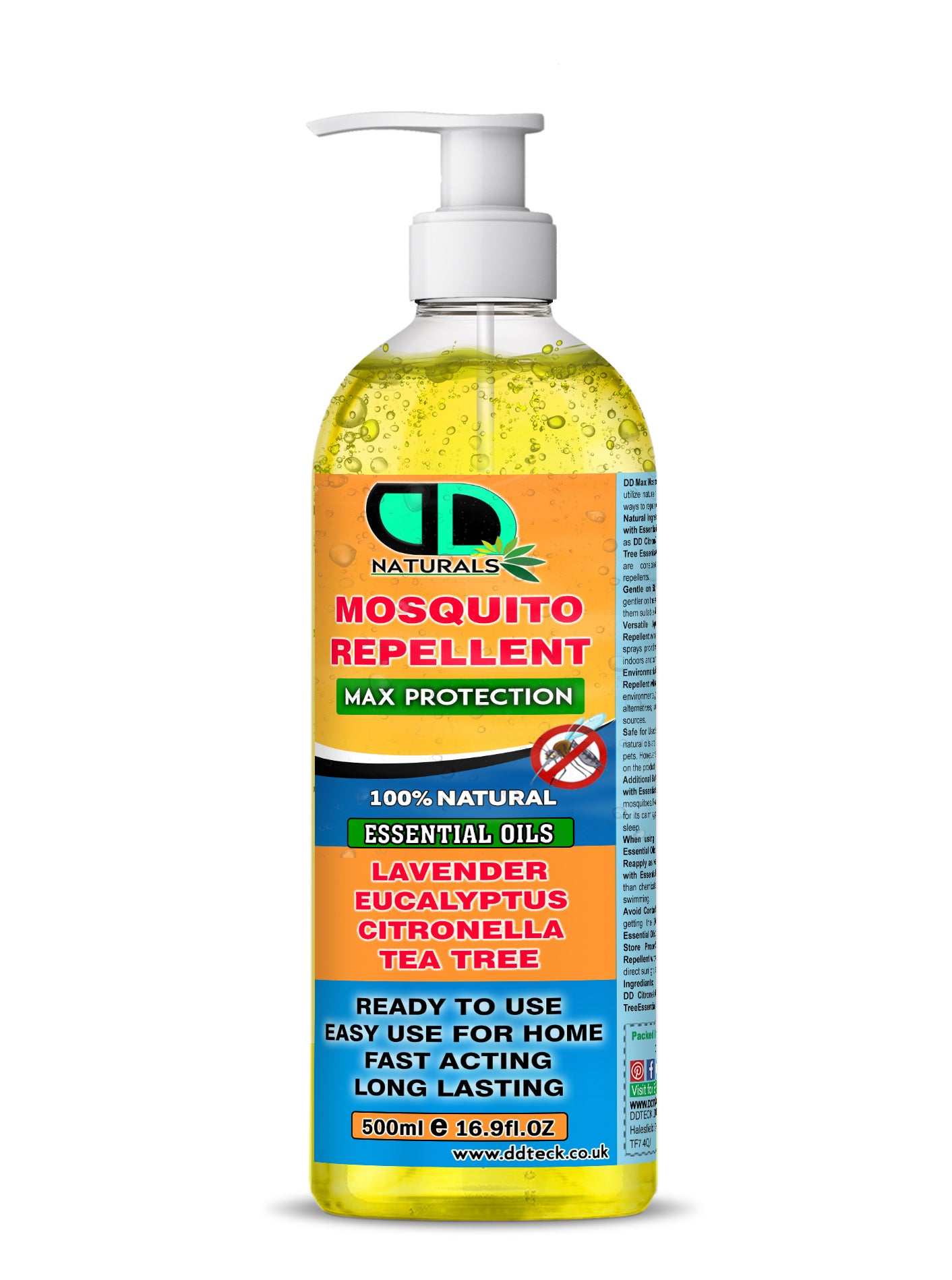 Mosquito Repellent Diffuser Oil | Natural Essential Oil Blend with Lavender, Eucalyptus, Citronella & Tea Tree