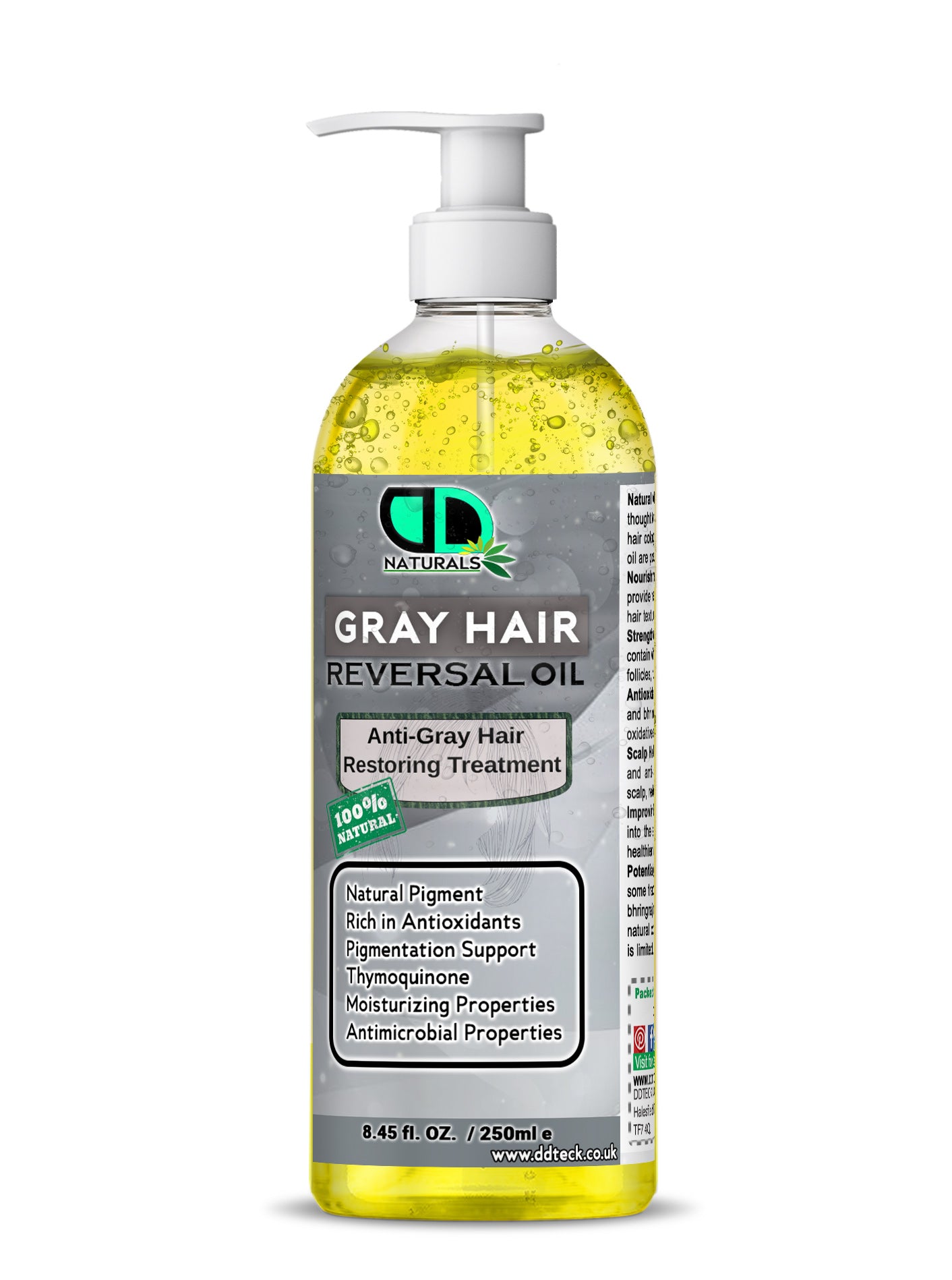 Grey Hair Reversal Oil – Natural Anti Grey Hair Treatment with Thymoquinone & Antioxidants