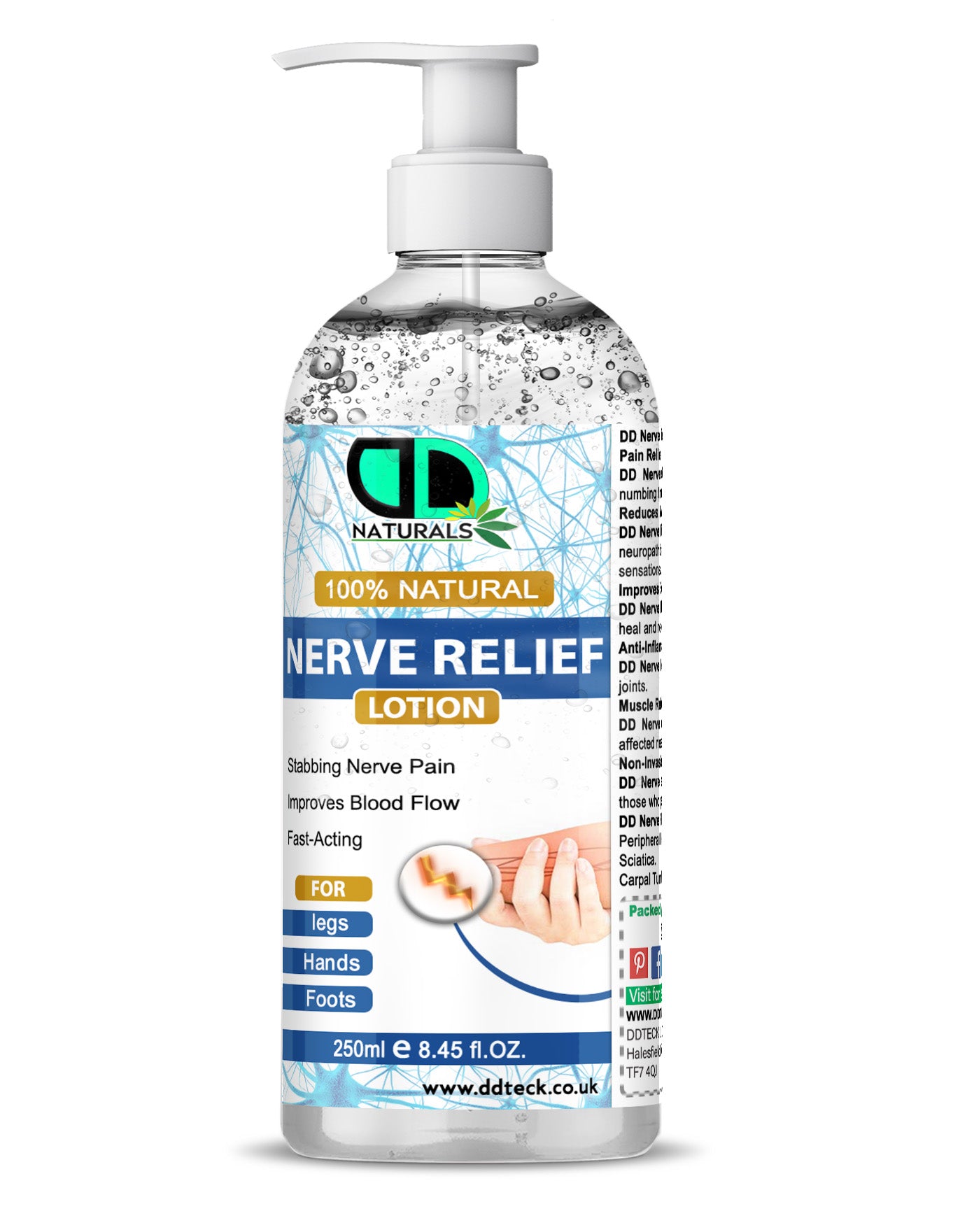 100% Natural Nerve Relief Lotion – Fast-Acting Support for Legs, Hands & Feet
